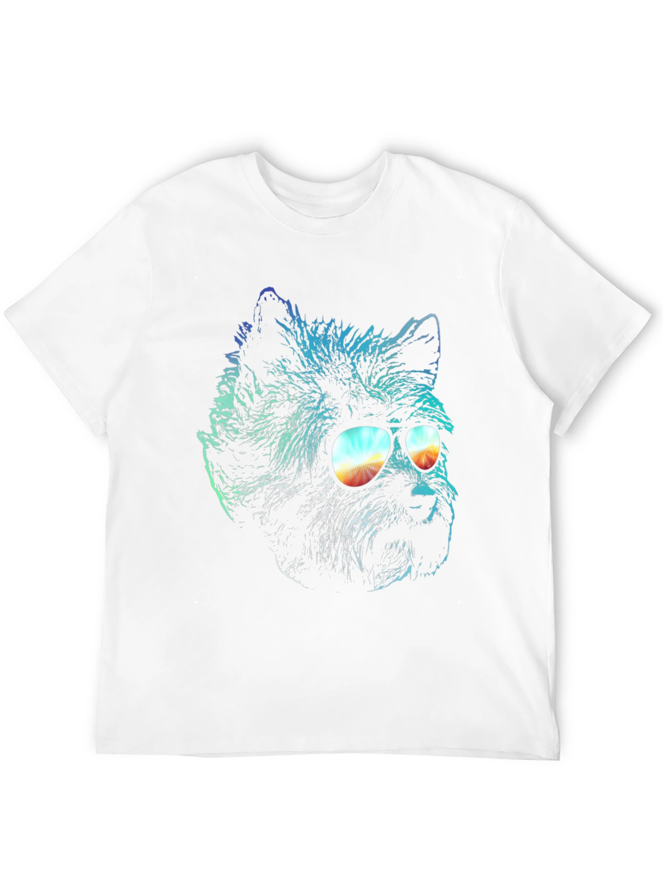 Black Cool Dog in Sunglasses Graphic T-Shirt view 12