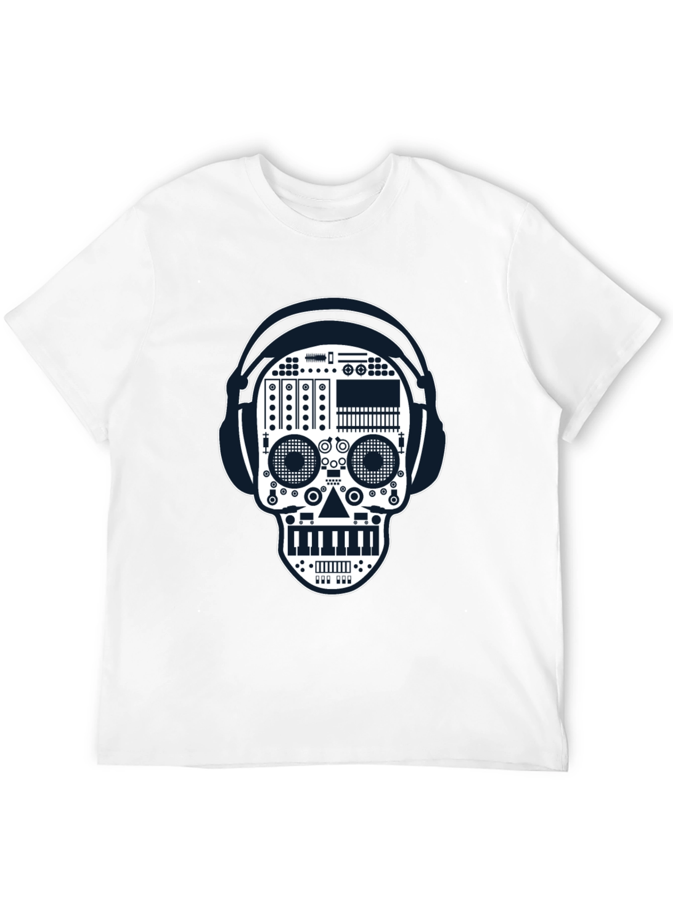 Black DJ Skull Graphic Tee - Music Lover Style view 12