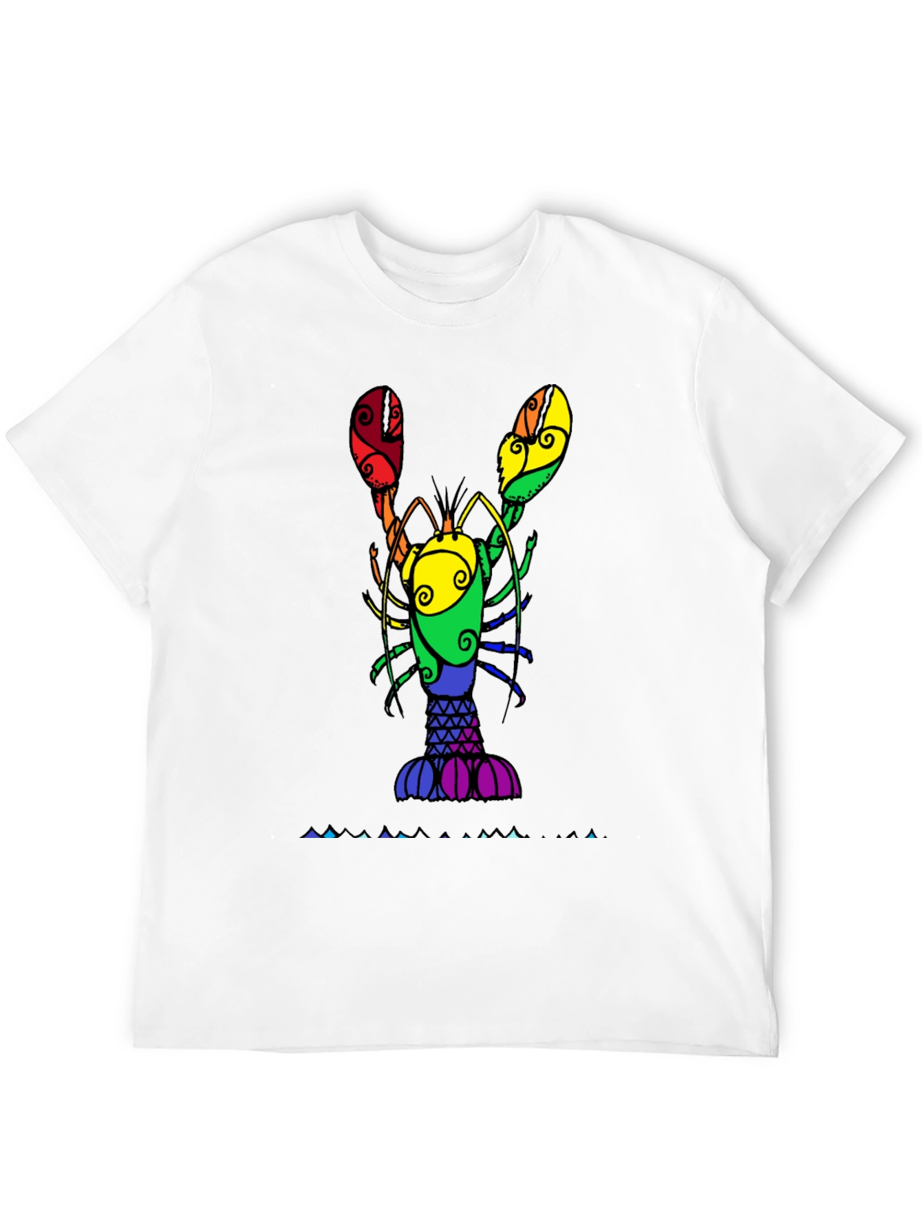 Black Rainbow Lobster Graphic Tee view 12