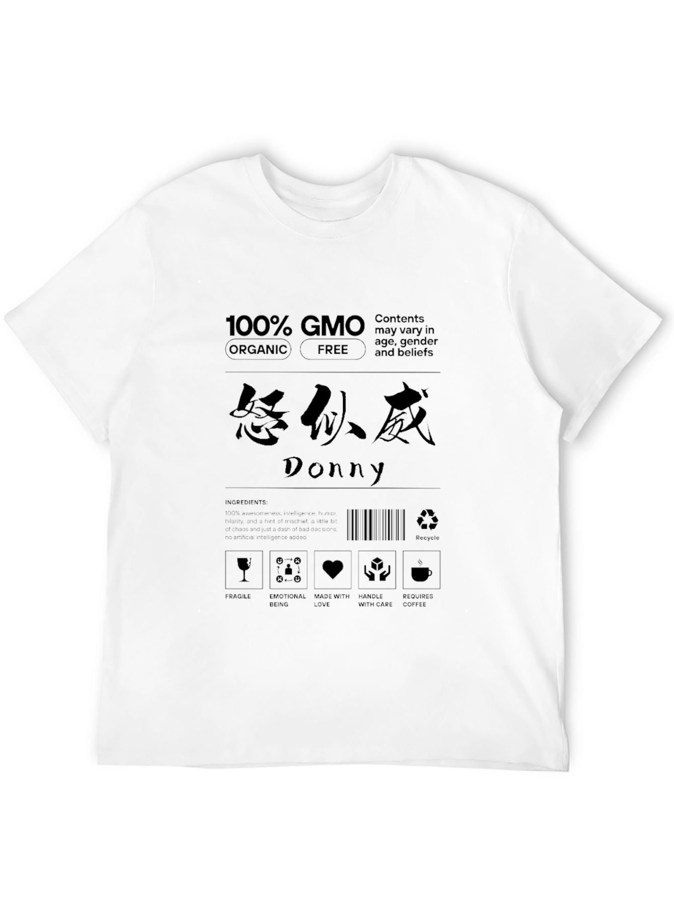 Black 100% GMO Organic Graphic T-Shirt view 12