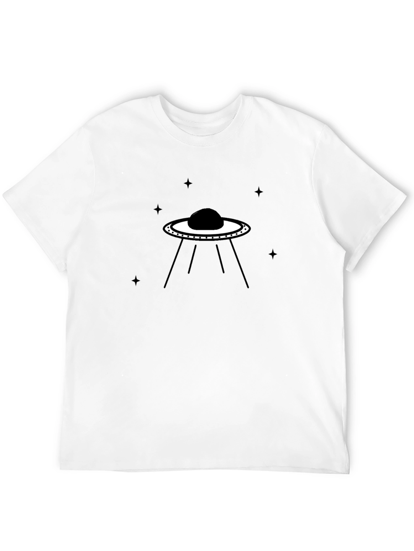 UFO Graphic Tee - Men's Black Cotton T-Shirt - 12