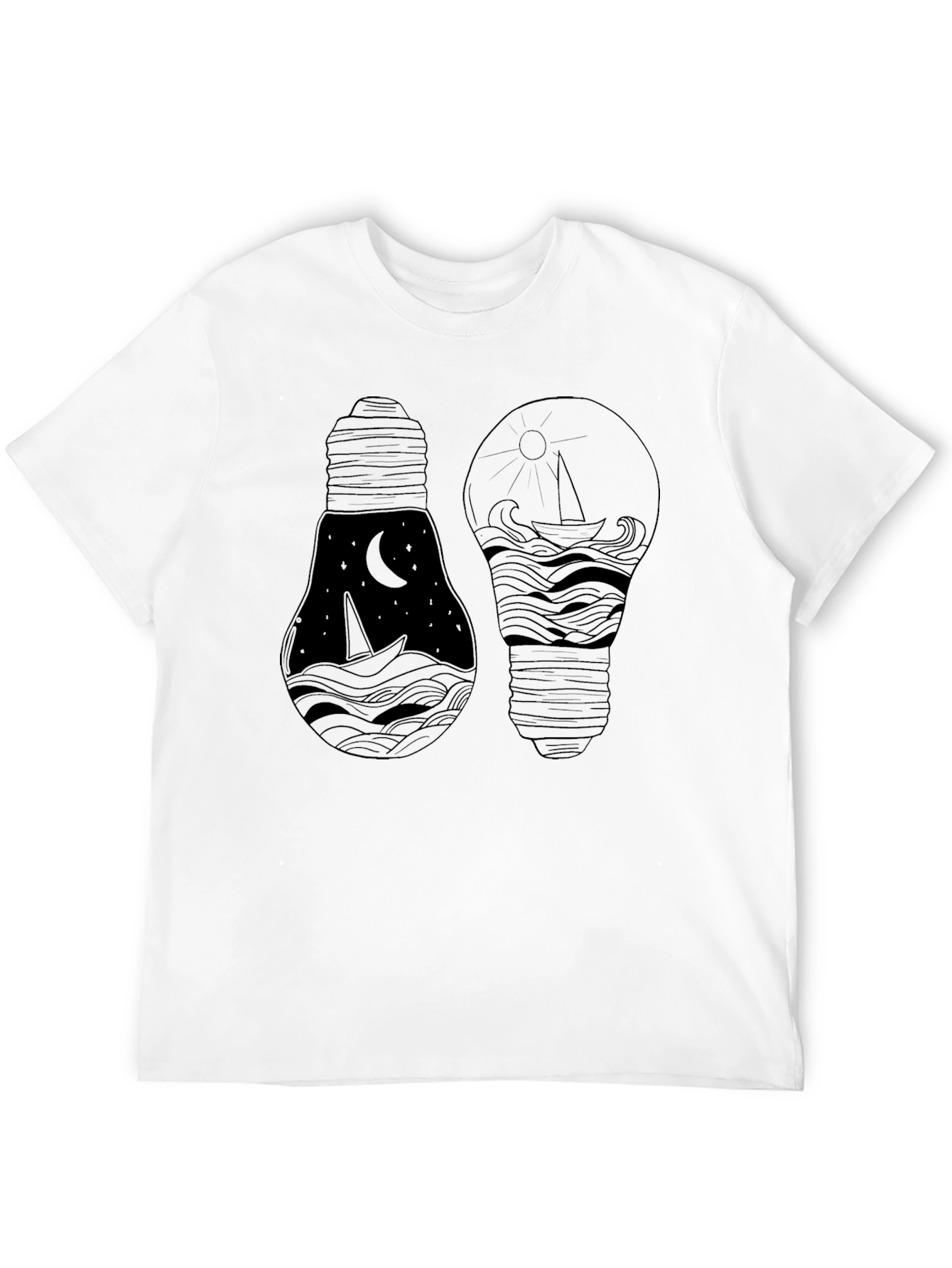 Black Dual Lightbulb Graphic Tee view 12