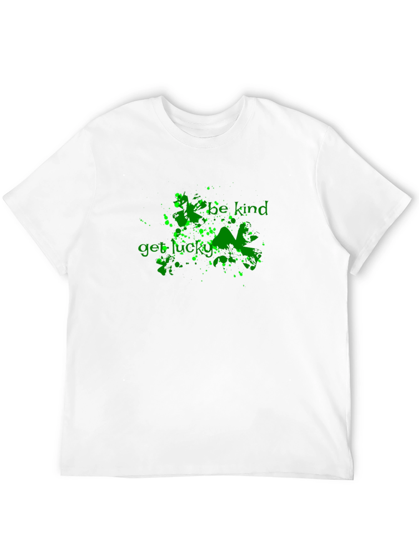 Black Be Kind Get Lucky Green Graphic Black T-Shirt view 12