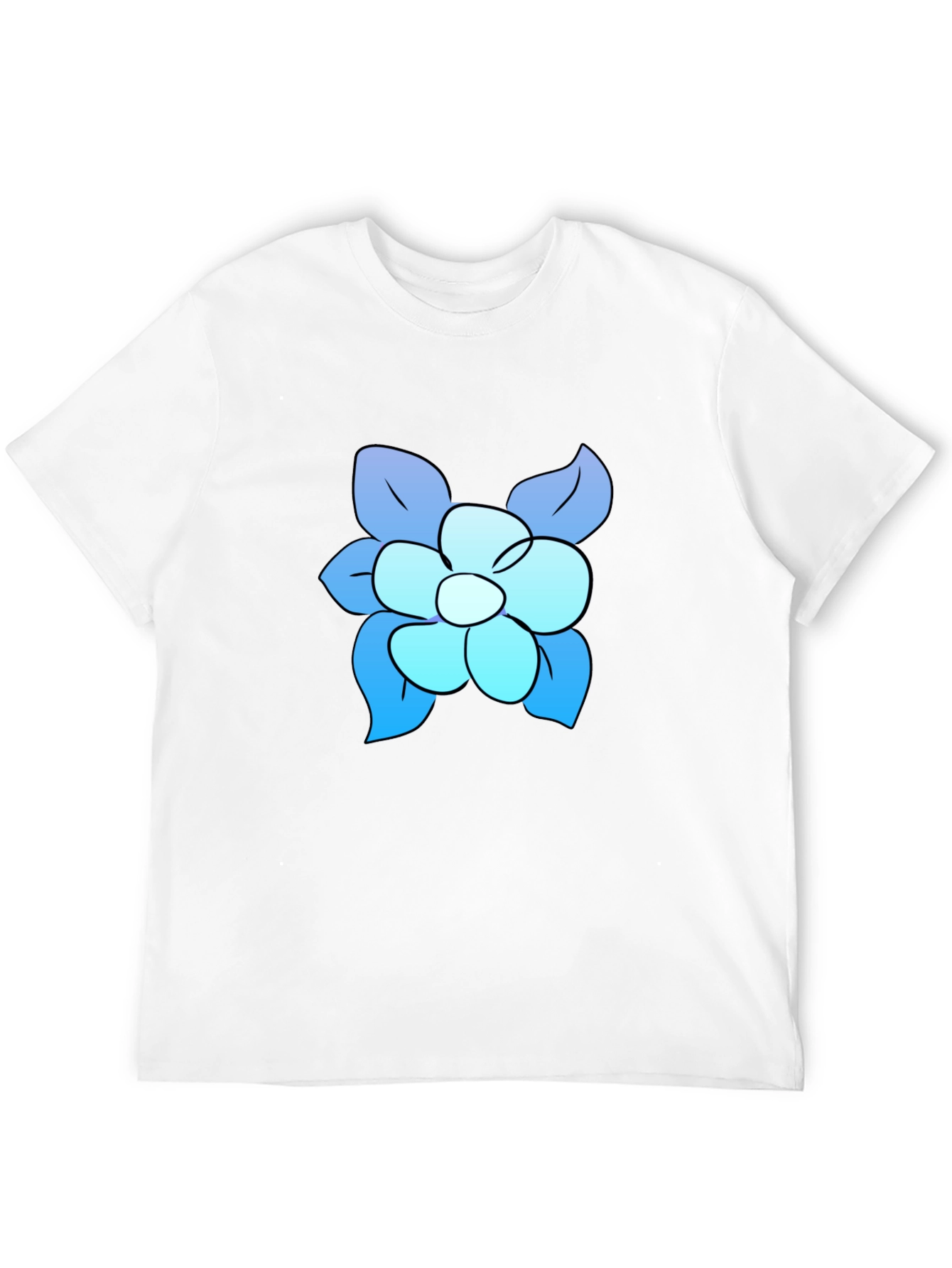 Black Blue Flower Graphic Tee - Casual Comfort view 12