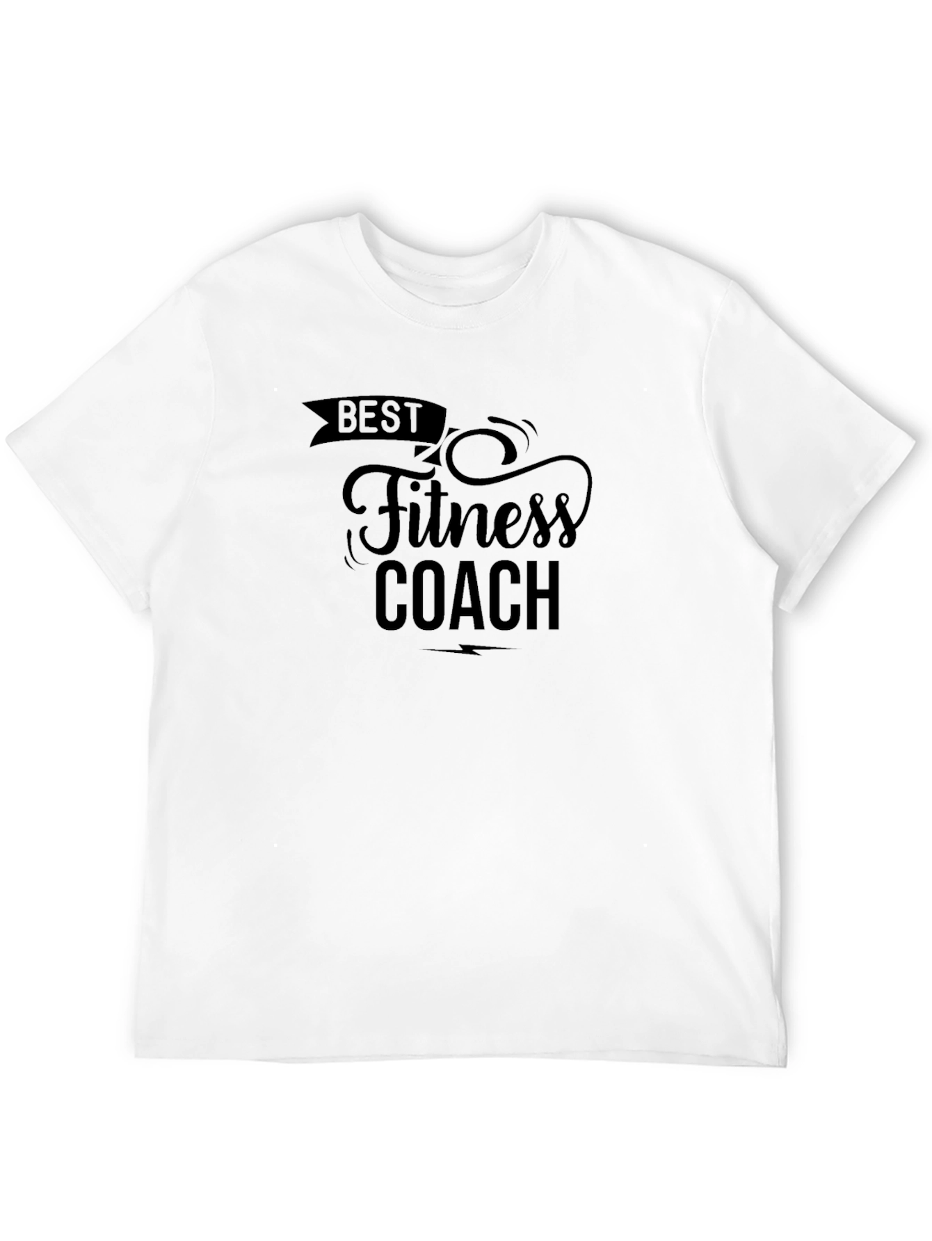 Black Best Fitness Coach T-Shirt - Black Crew Neck Tee view 12