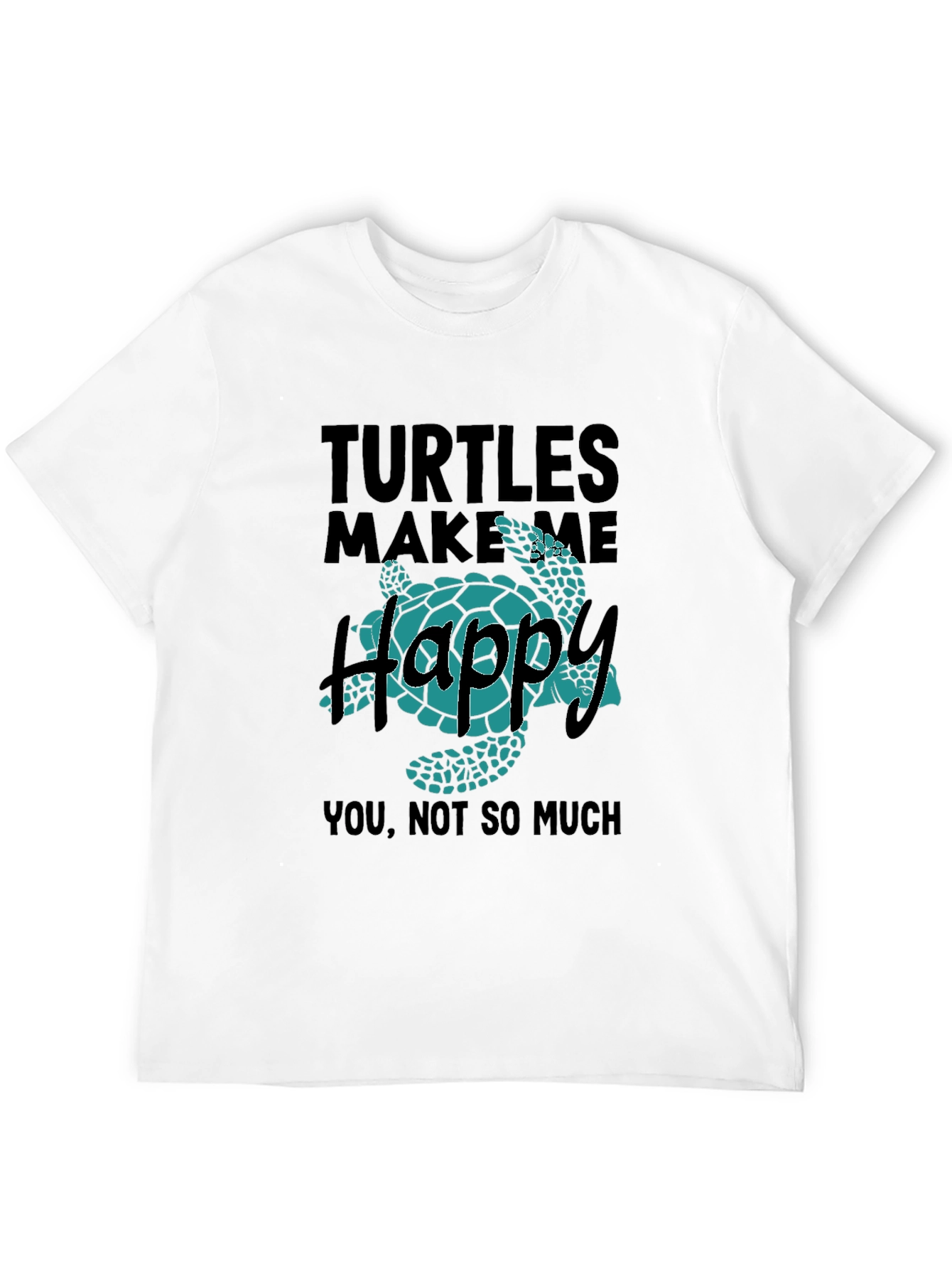 Black Turtles Make Me Happy Graphic T-Shirt view 12