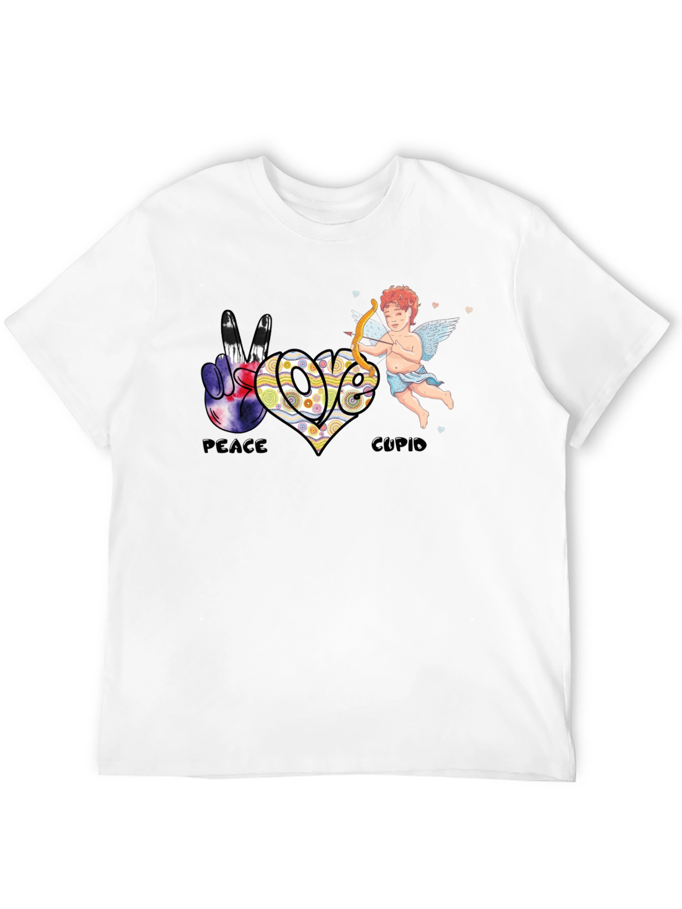 Black Peace Love Cupid T-Shirt view 12
