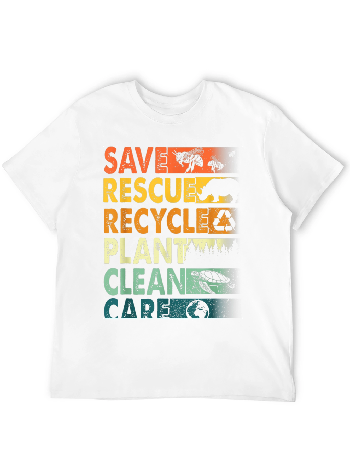 Black Eco-Friendly Save Rescue T-Shirt view 12