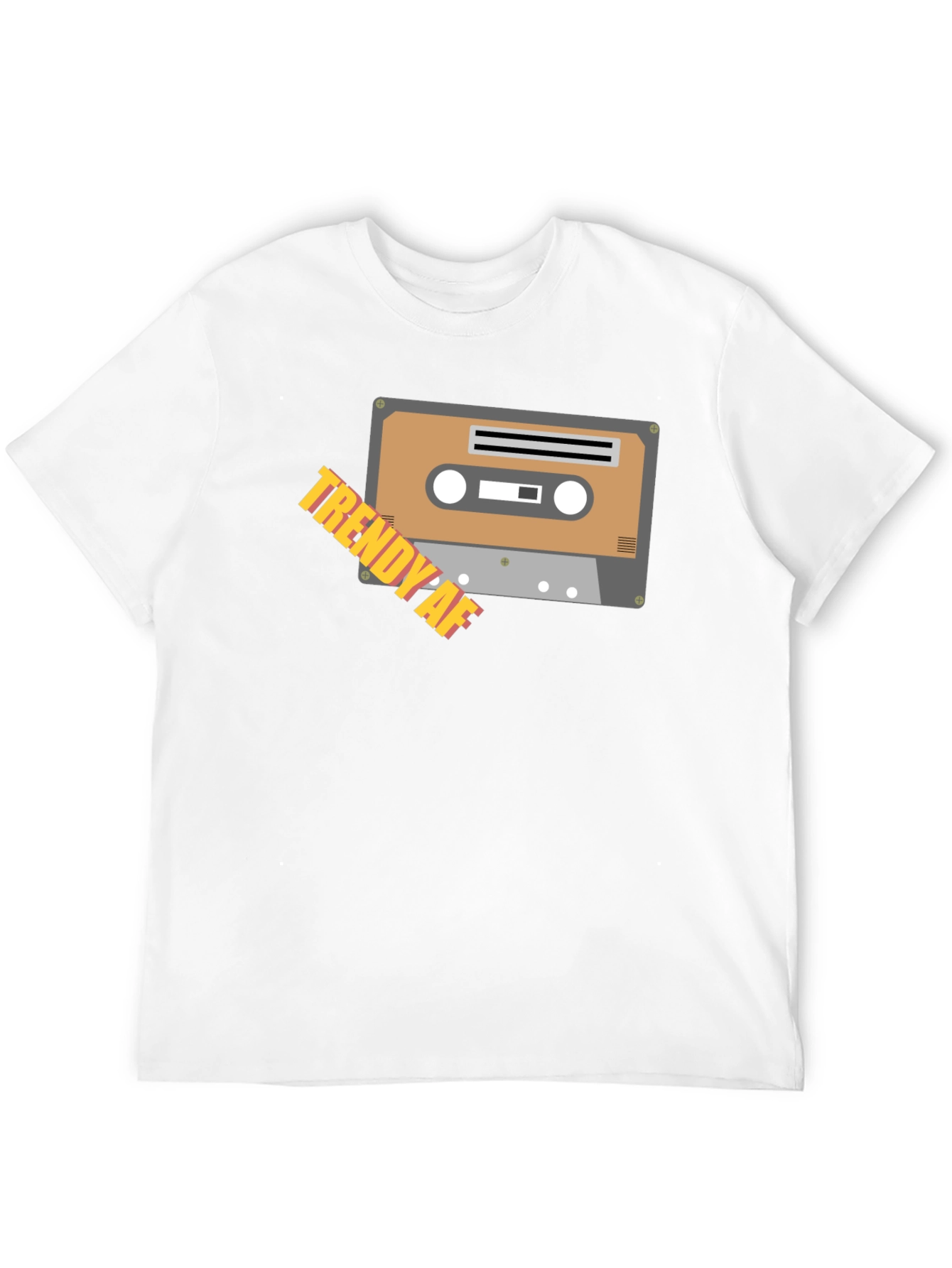 Black Trendy AF Cassette Tape Graphic Black T-Shirt view 12