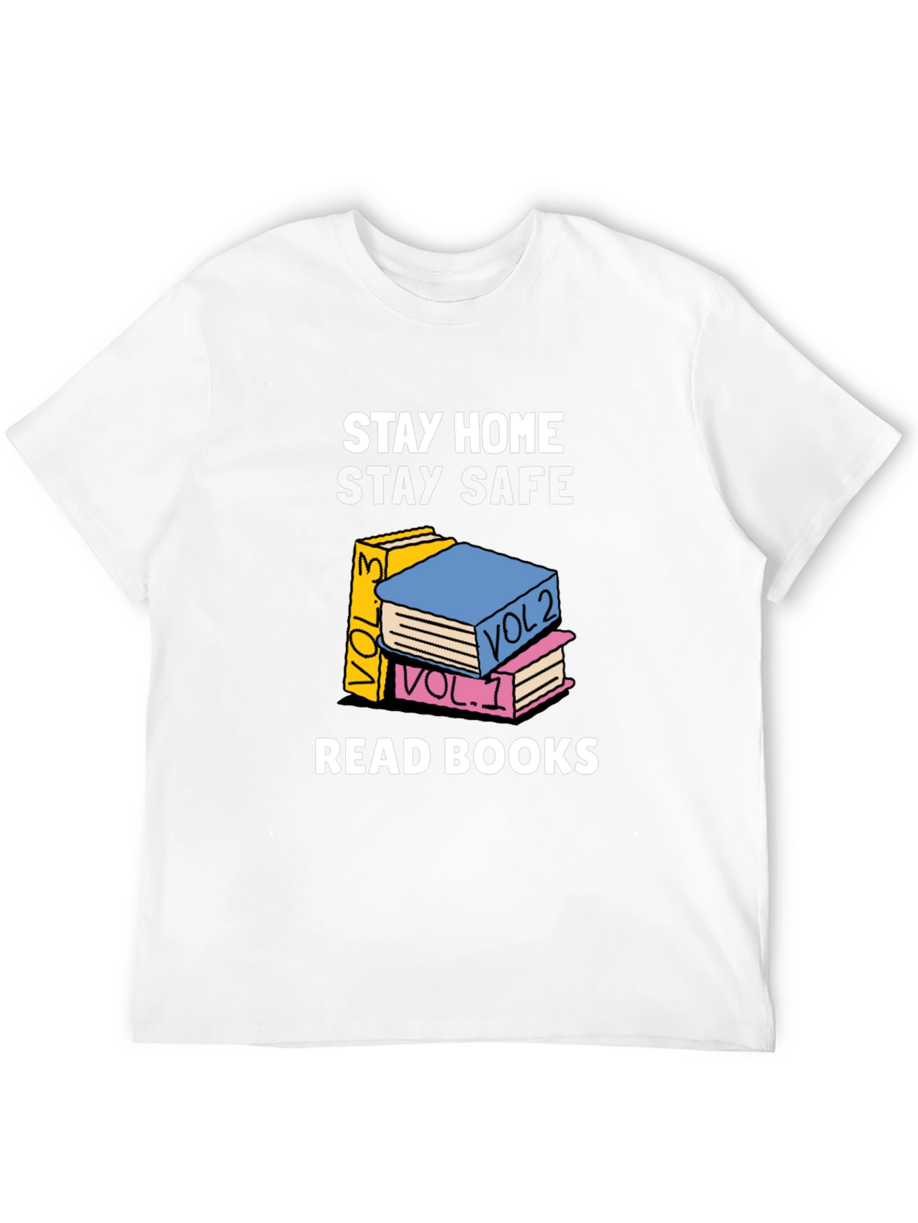 Black Stay Home, Stay Safe, Read Books Graphic T-Shirt view 12