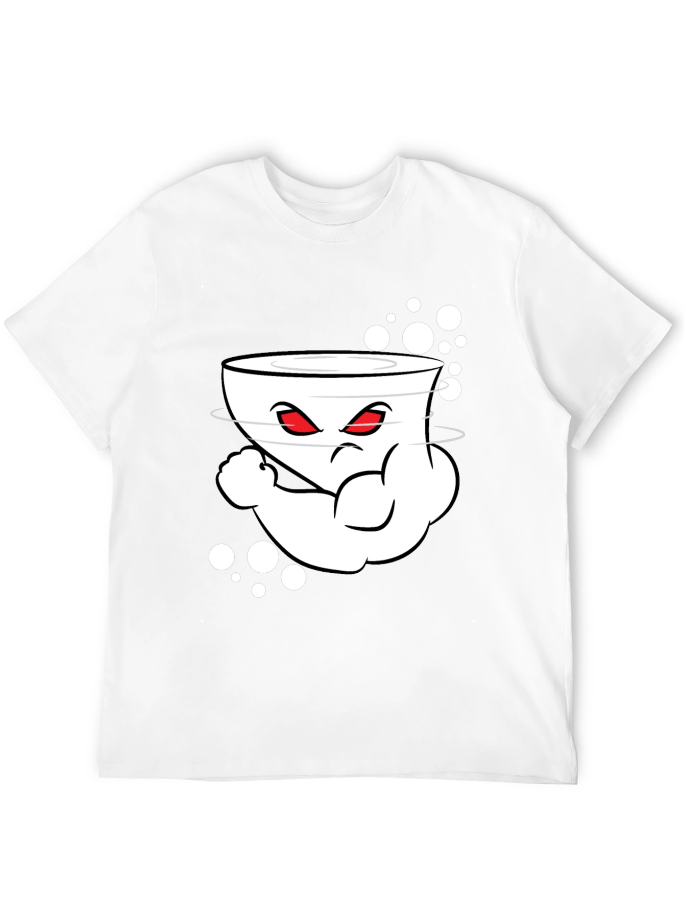 Black Men's Black Cartoon Graphic Crew Neck T-Shirt view 12