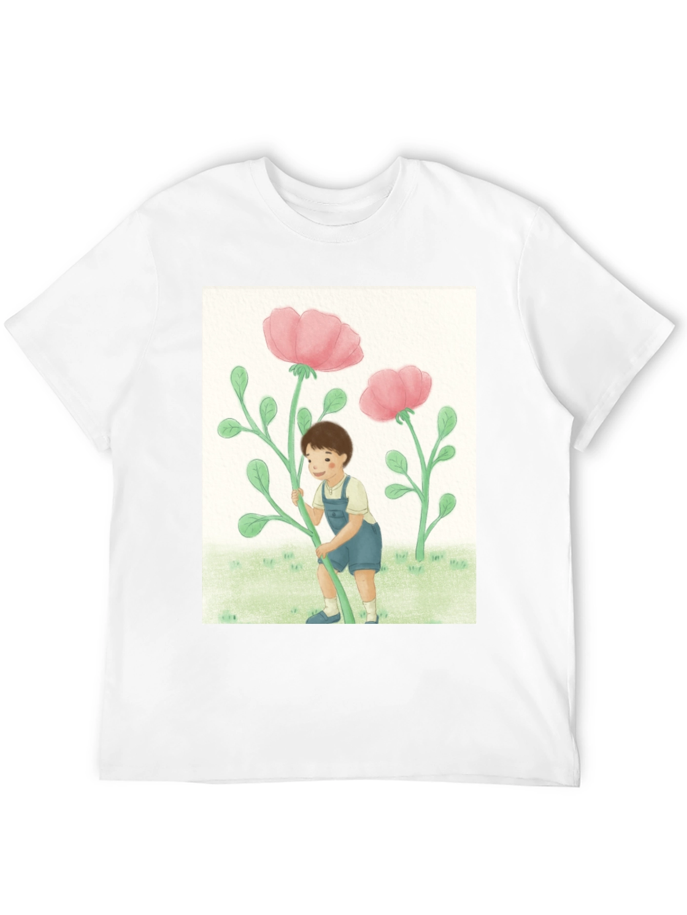 Black Boy with Flowers Black T-Shirt view 12