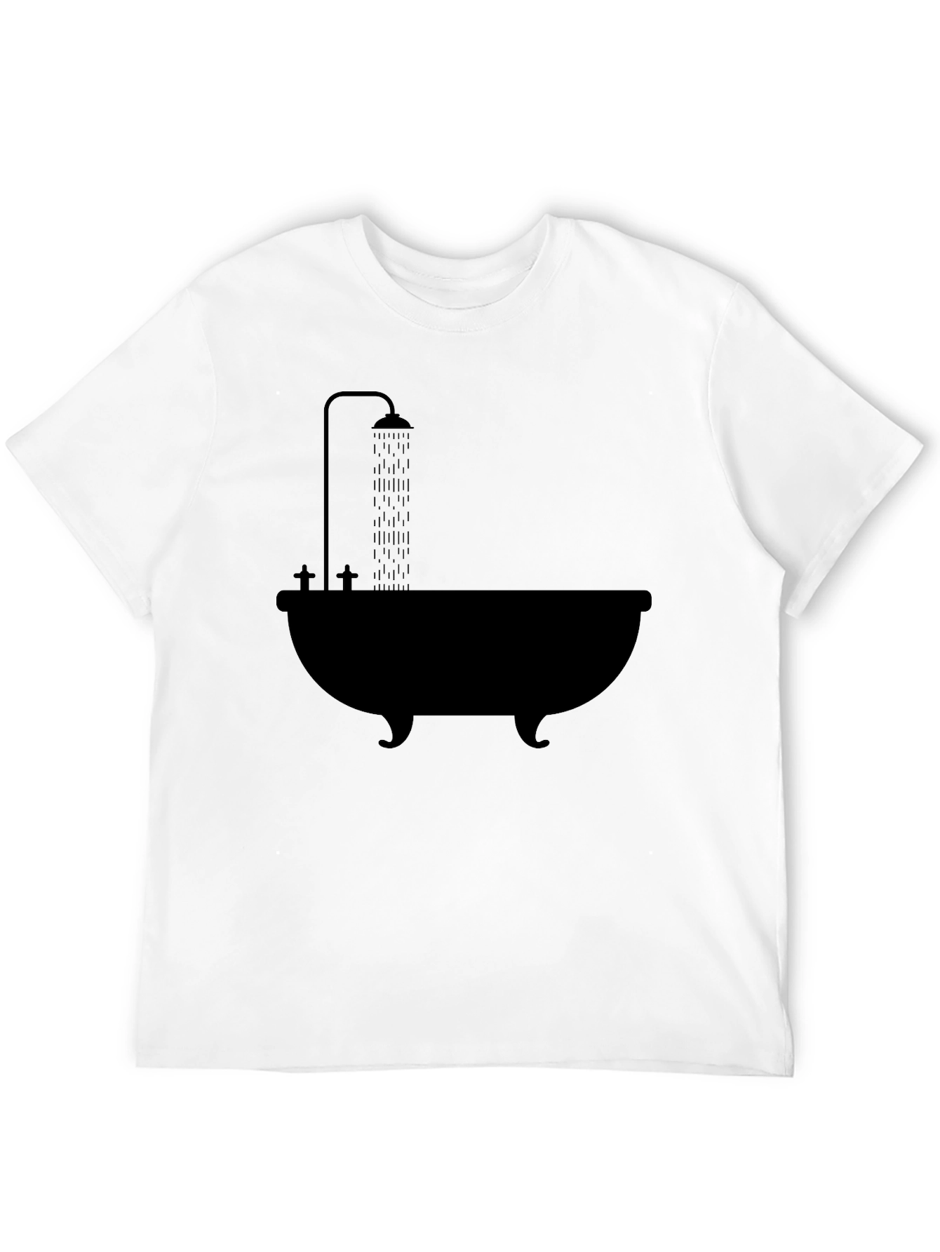 Black Bathtub Shower Graphic T-Shirt view 12