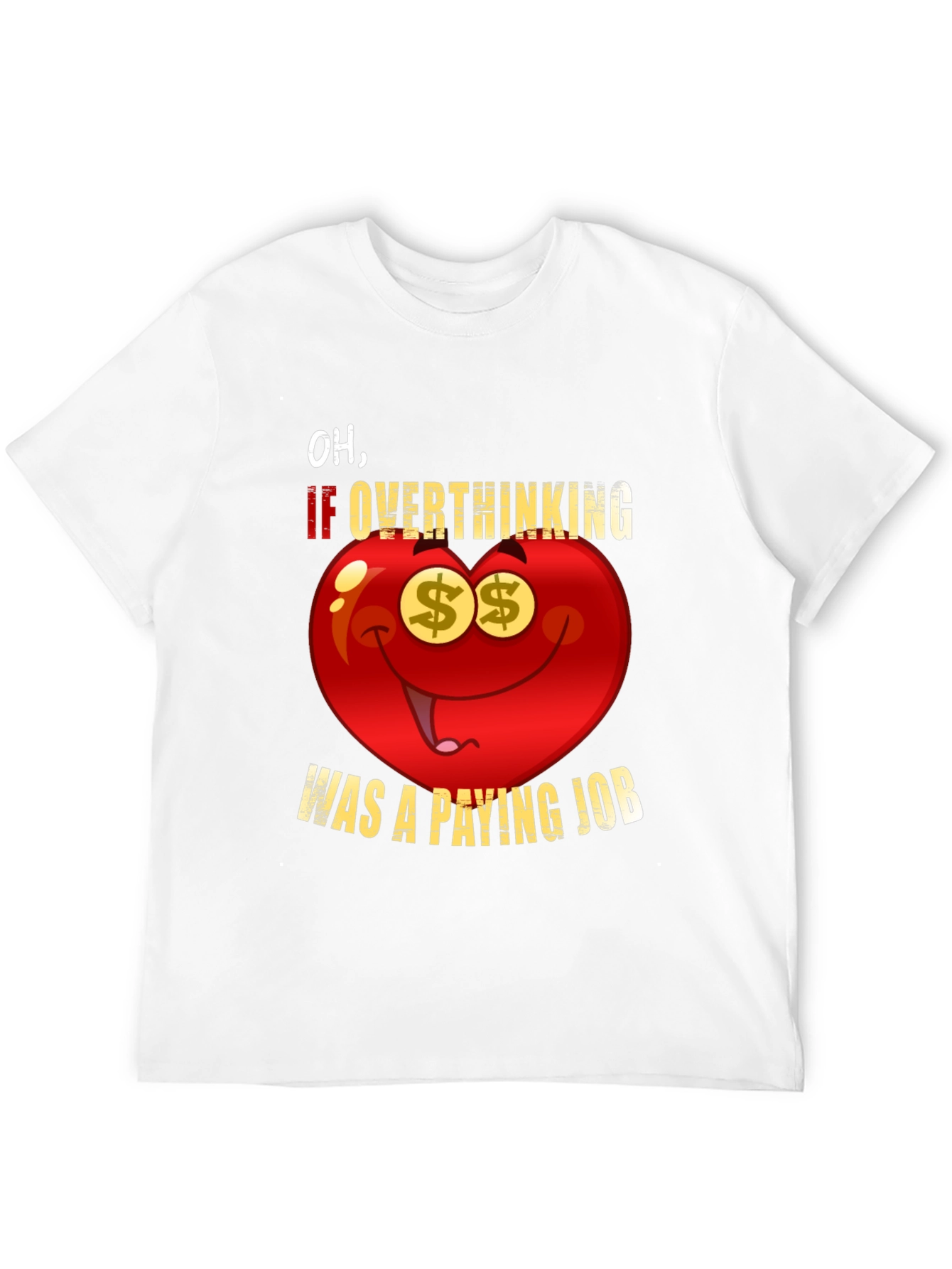 Black Overthinking Paying Job Funny Graphic Tee view 12