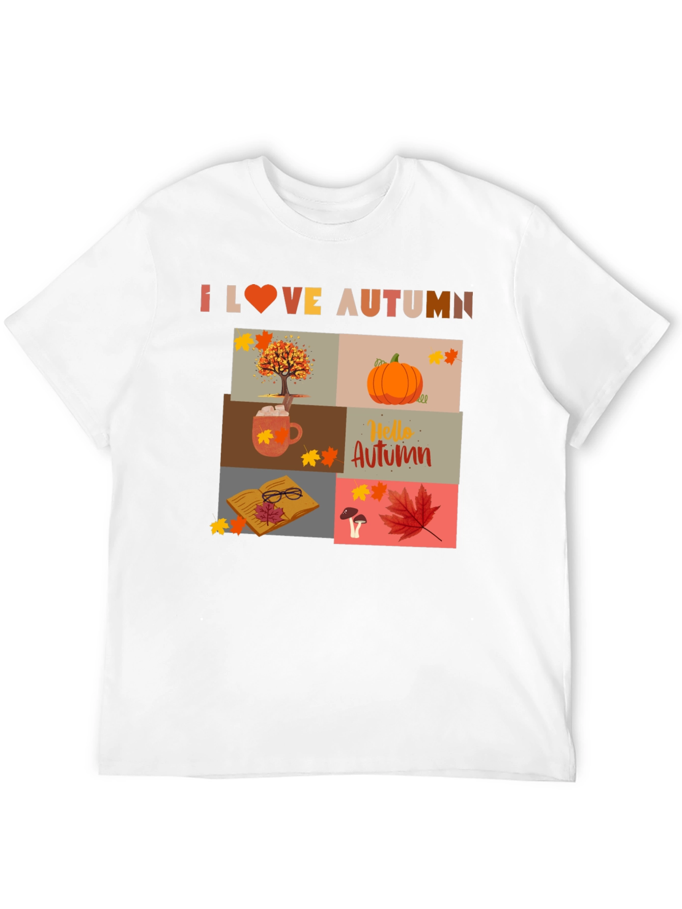 Black I Love Autumn Collage T-Shirt view 12