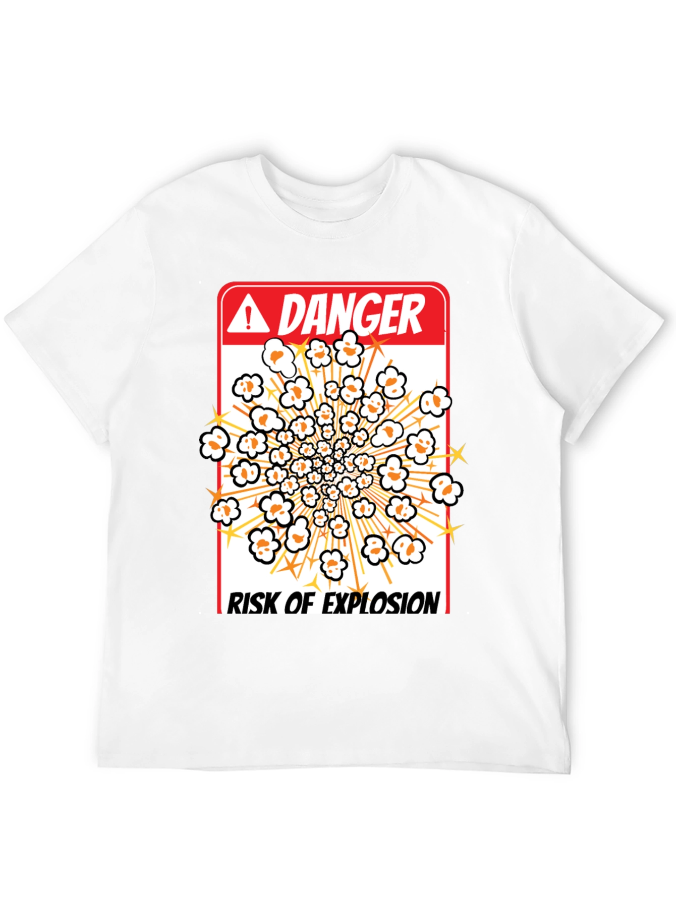 Black Danger Risk Of Explosion Popcorn T-Shirt view 12