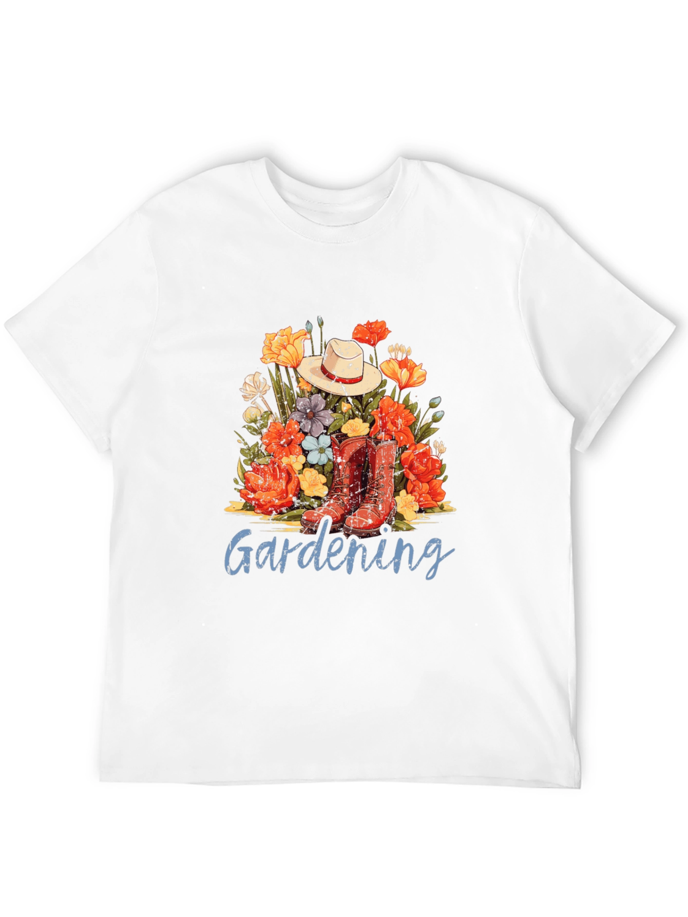 Black Gardening T-Shirt with Floral Design view 12