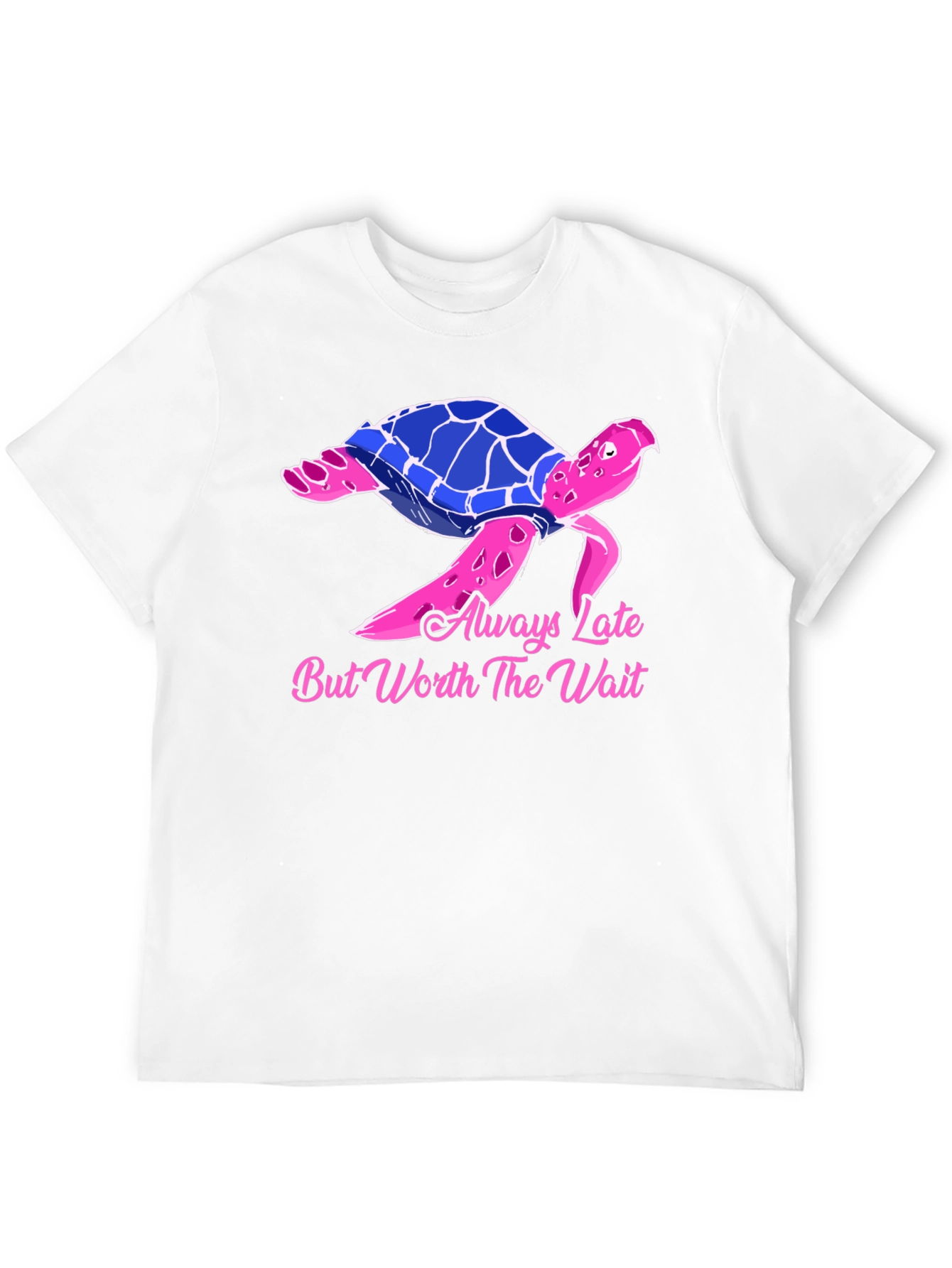 Black Always Late Turtle Graphic Tee - Unisex Black T-Shirt view 12