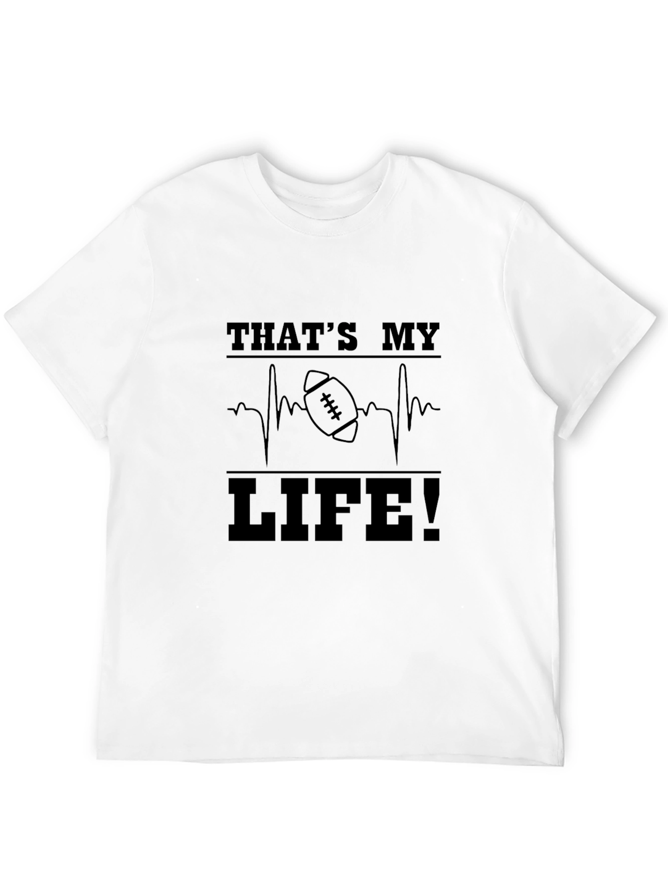Black That's My Life Football T-Shirt view 12