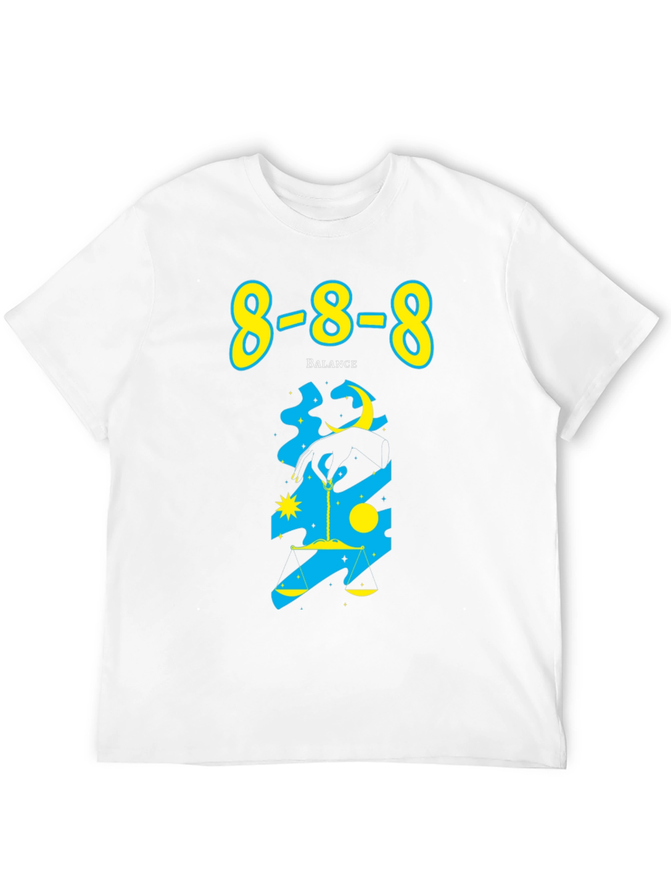 Black 8-8-8 Balance Graphic Tee - Black Cotton T-Shirt view 12