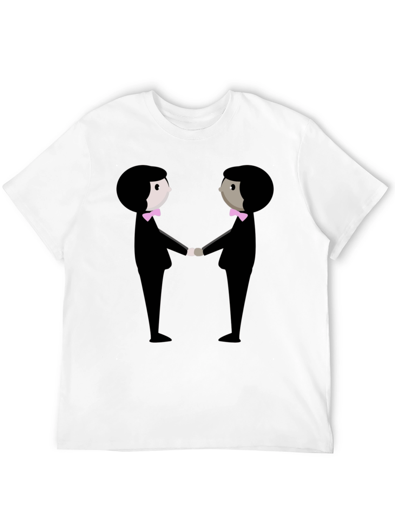 Black Graphic Tee: Two Figures Holding Hands view 12