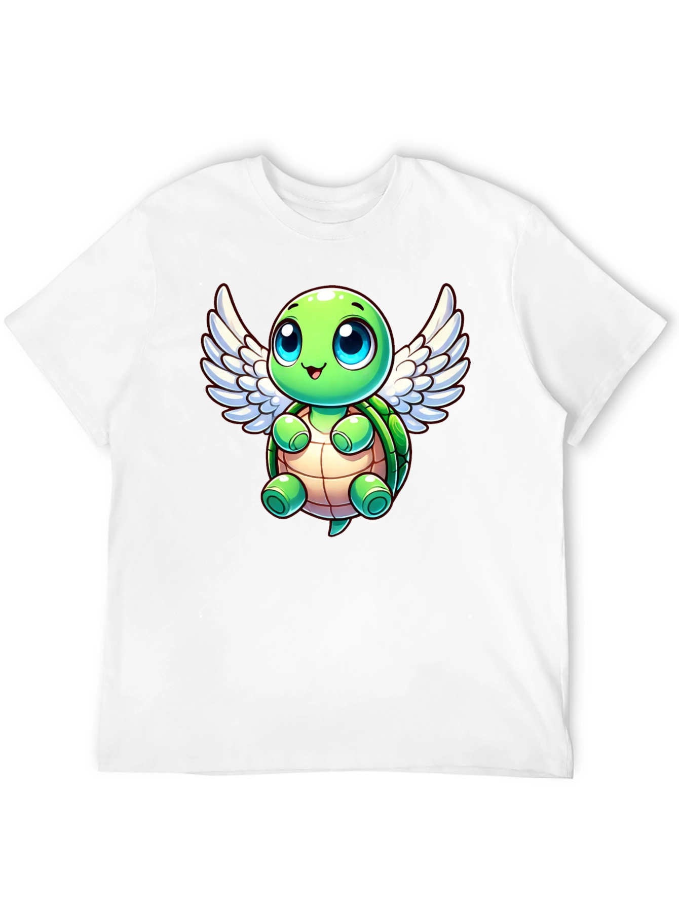 Black Cute Turtle Angel Graphic T-Shirt view 12