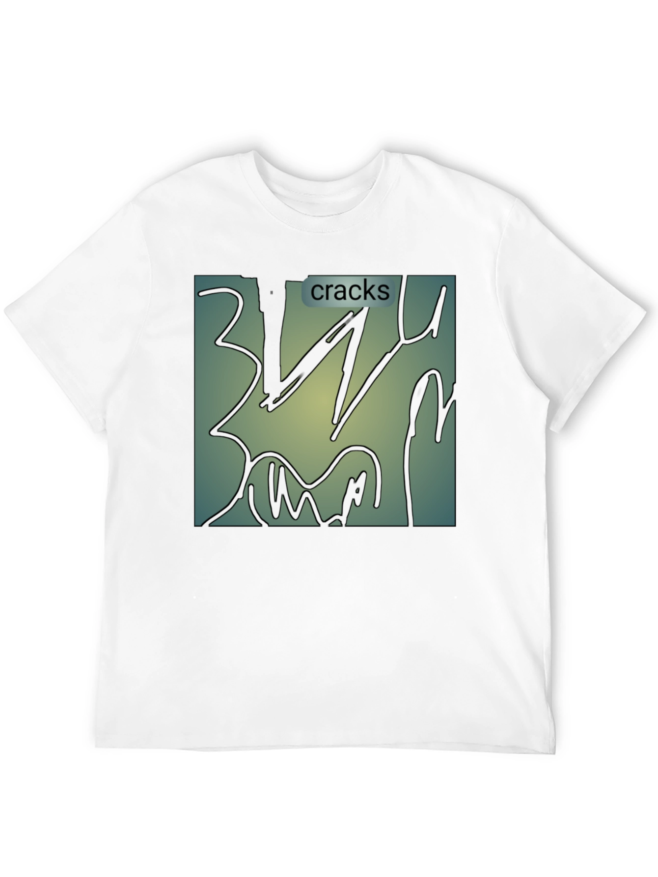 Black Cracks Graphic T-Shirt - Modern Abstract Art Tee view 12