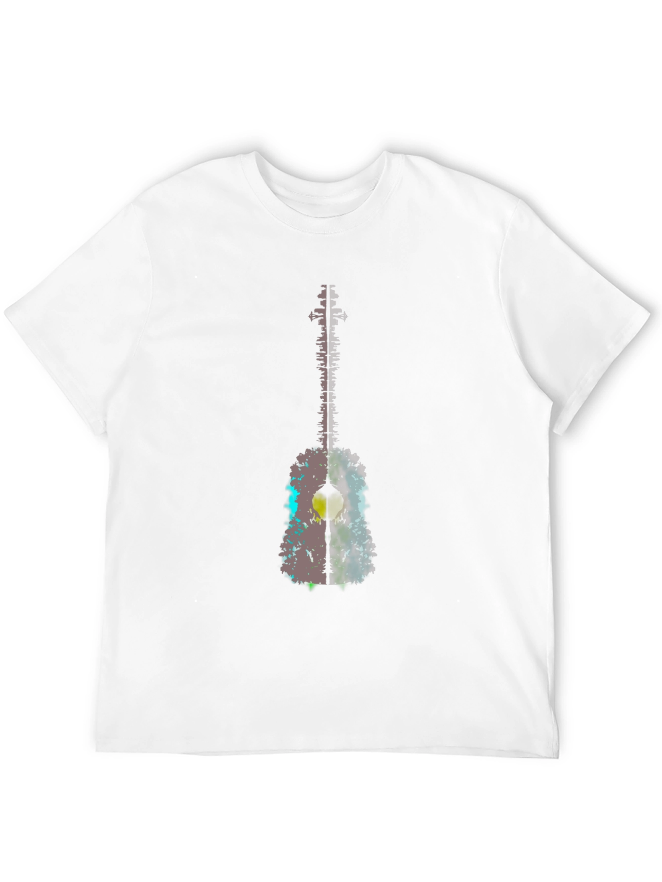 Black Abstract Guitar Graphic Tee - Men's Black T-Shirt view 12