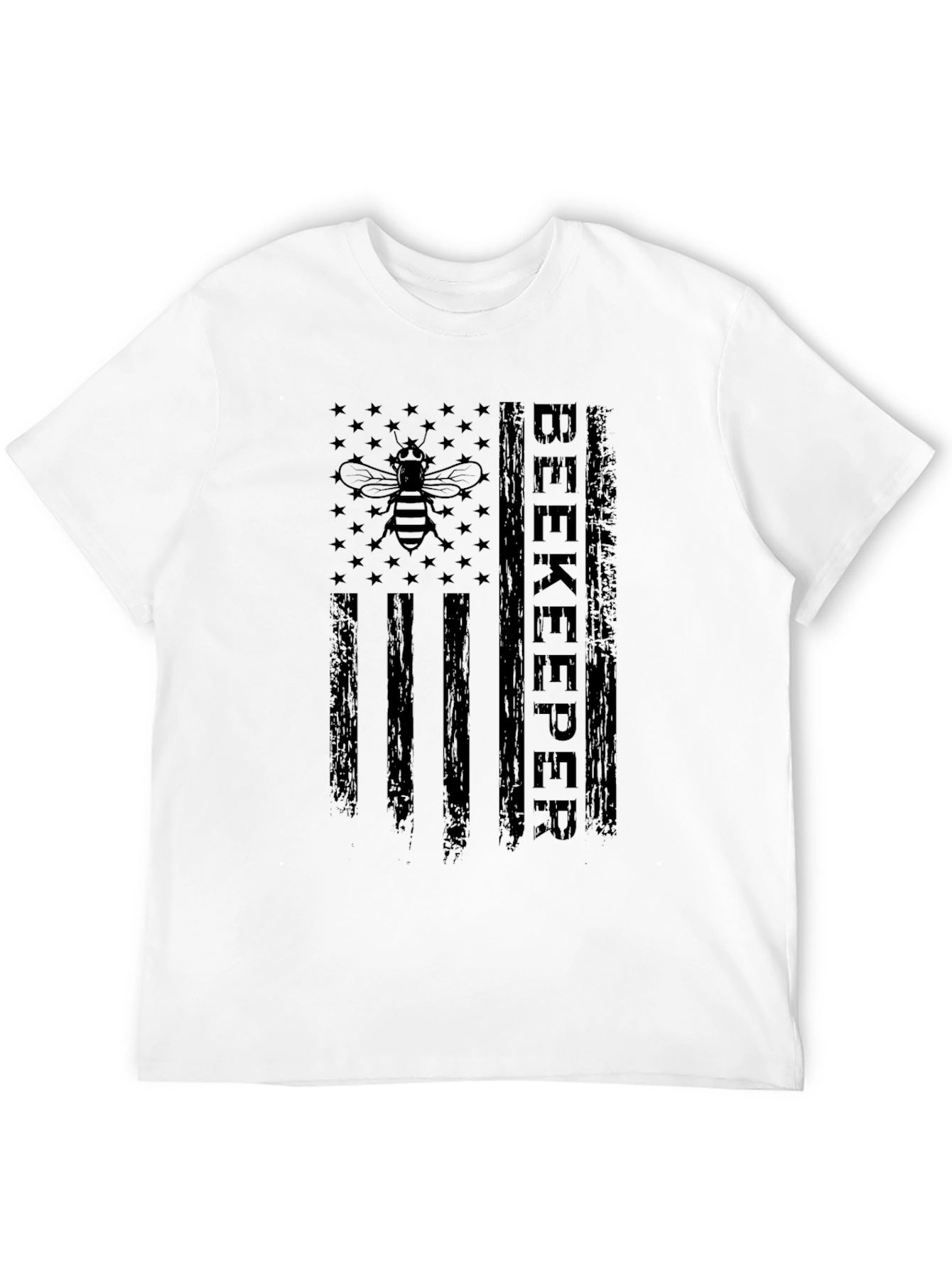 Black Beekeeper American Flag T-Shirt view 12