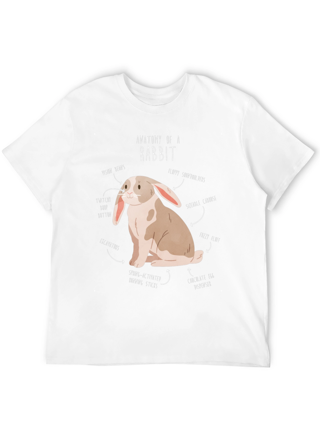 Black Anatomy of a Rabbit T-Shirt Funny Bunny Tee view 12