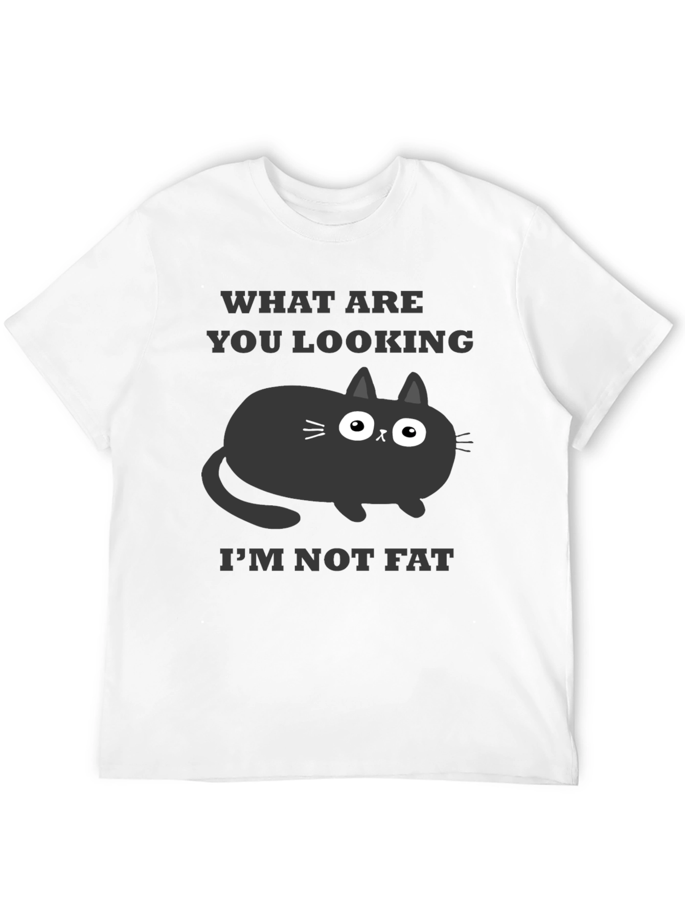 Black Funny Cat T-Shirt - What Are You Looking At? view 12