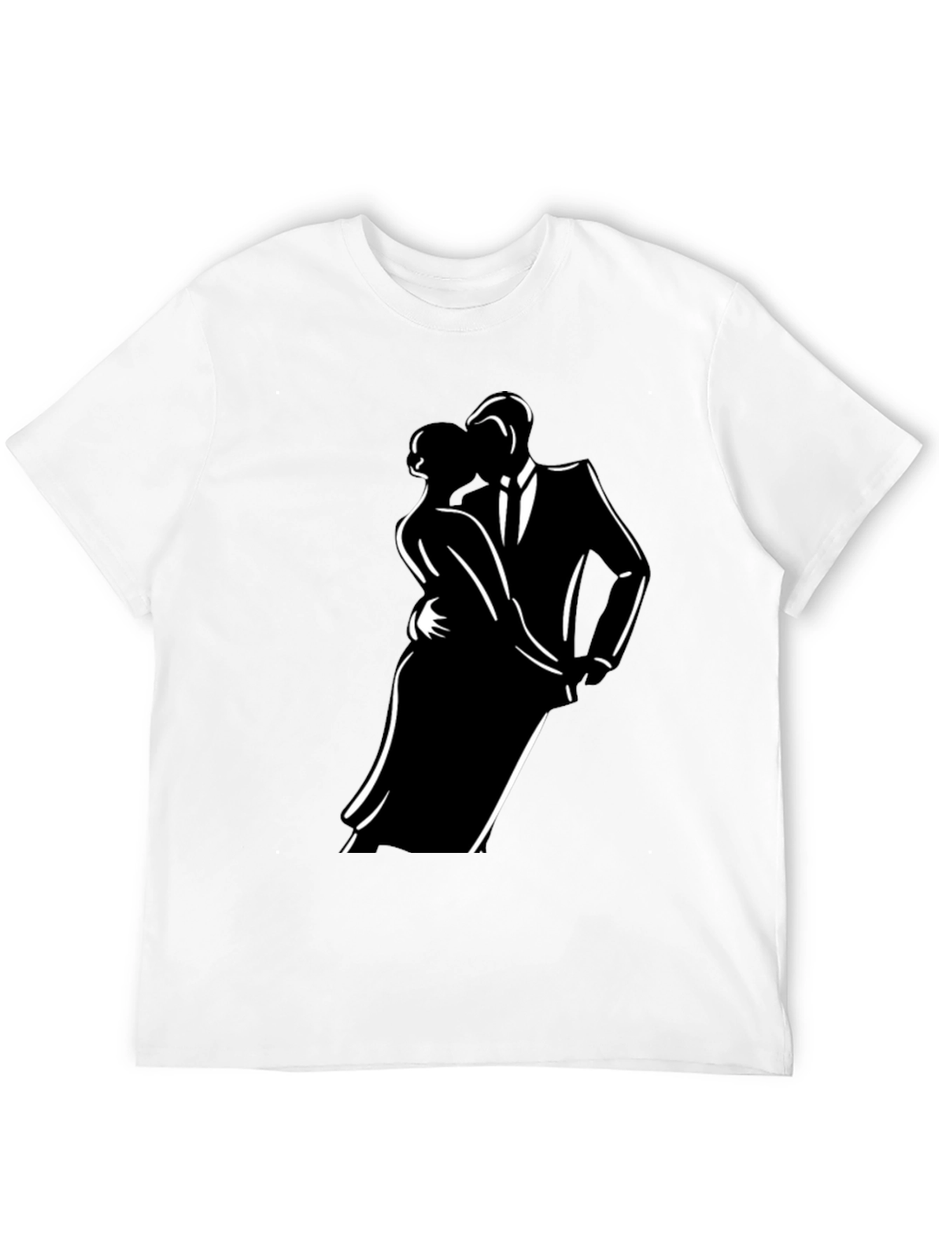 Dancing Couple Graphic Tee - Elegant Black T-Shirt - 12