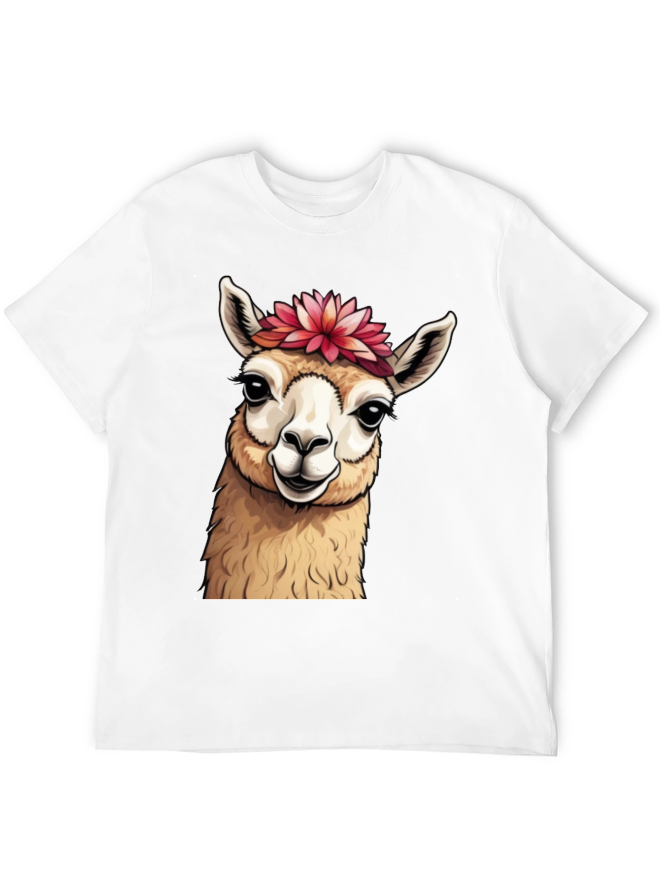 Black Llama Floral Crown T-Shirt - Cute Animal Tee view 12