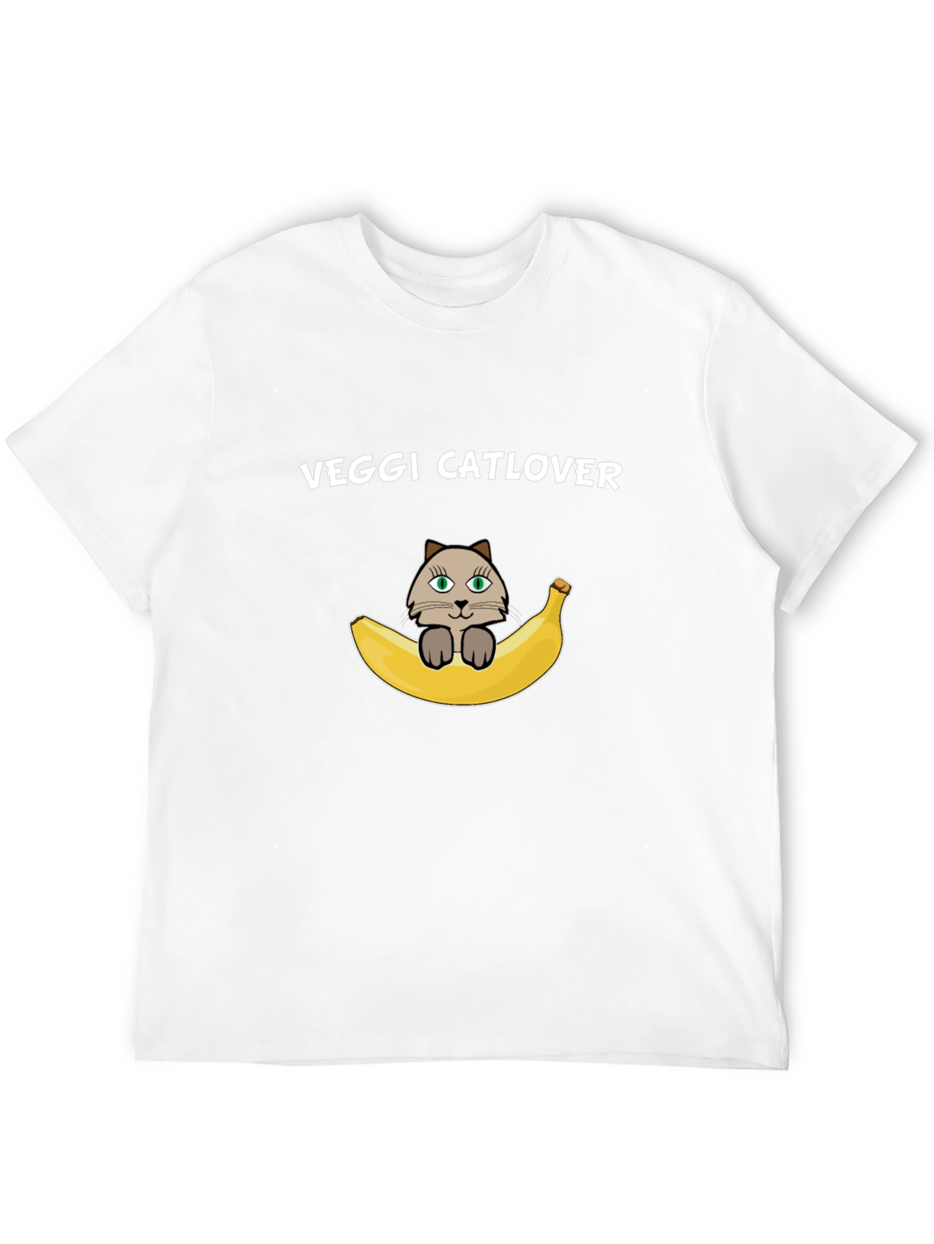Black Veggi Catlover T-Shirt - Banana Cat view 12