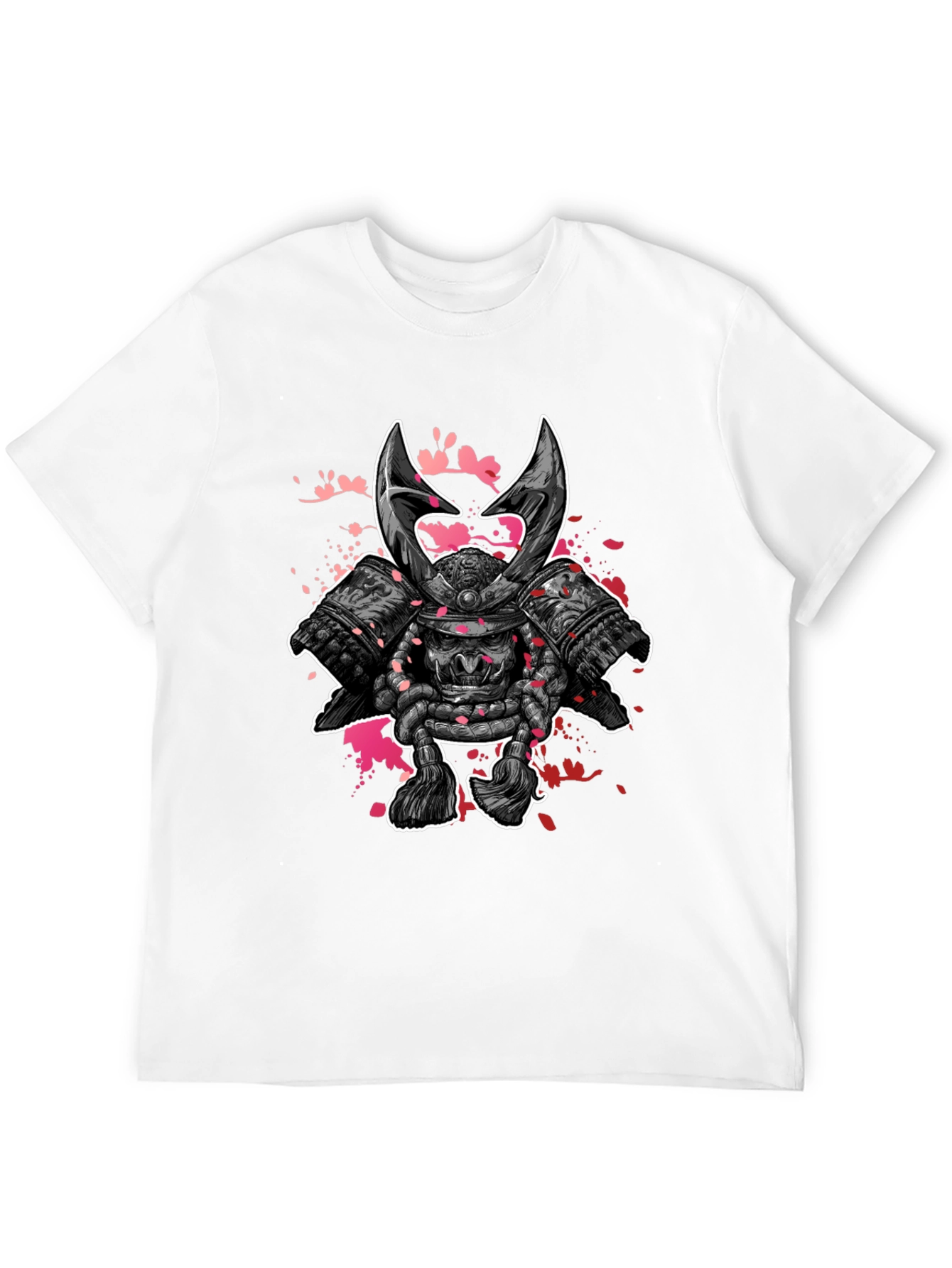 Black Samurai Warrior Graphic Print Black T-Shirt view 12