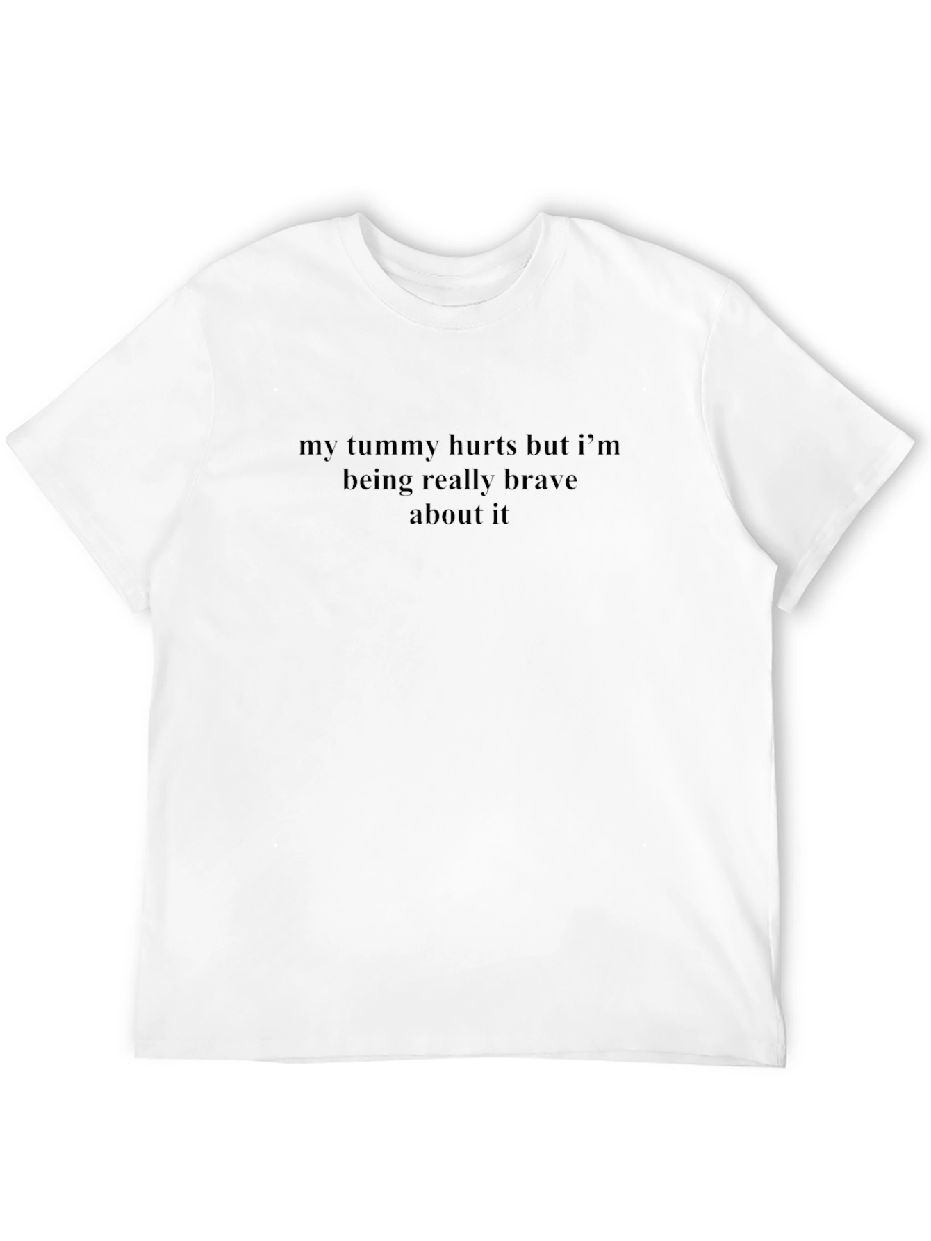 Black Funny Tummy Hurts Graphic Tee - Brave Statement Shirt view 12