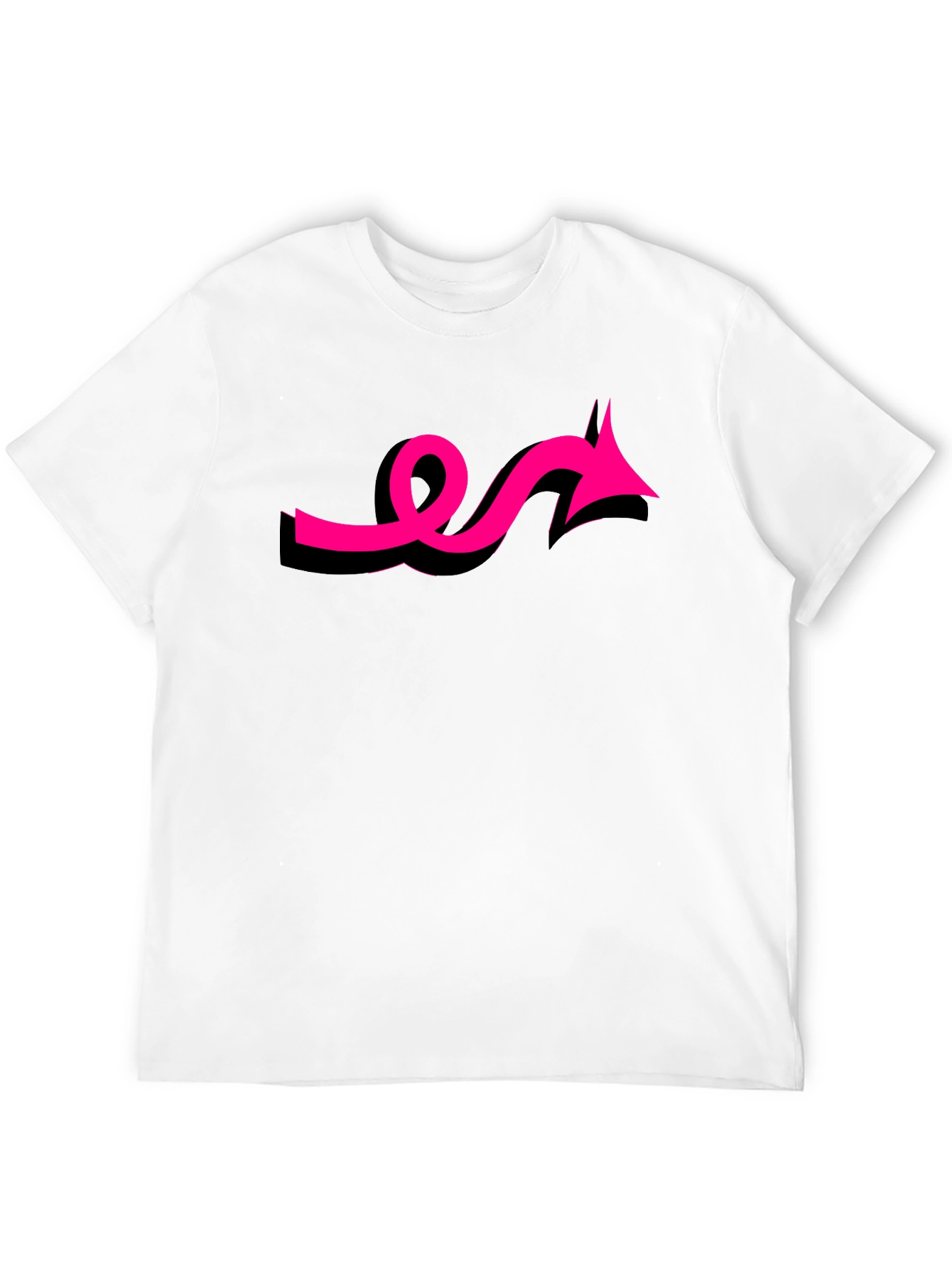 Black Black Tee with Funky Pink Arrow Design view 12