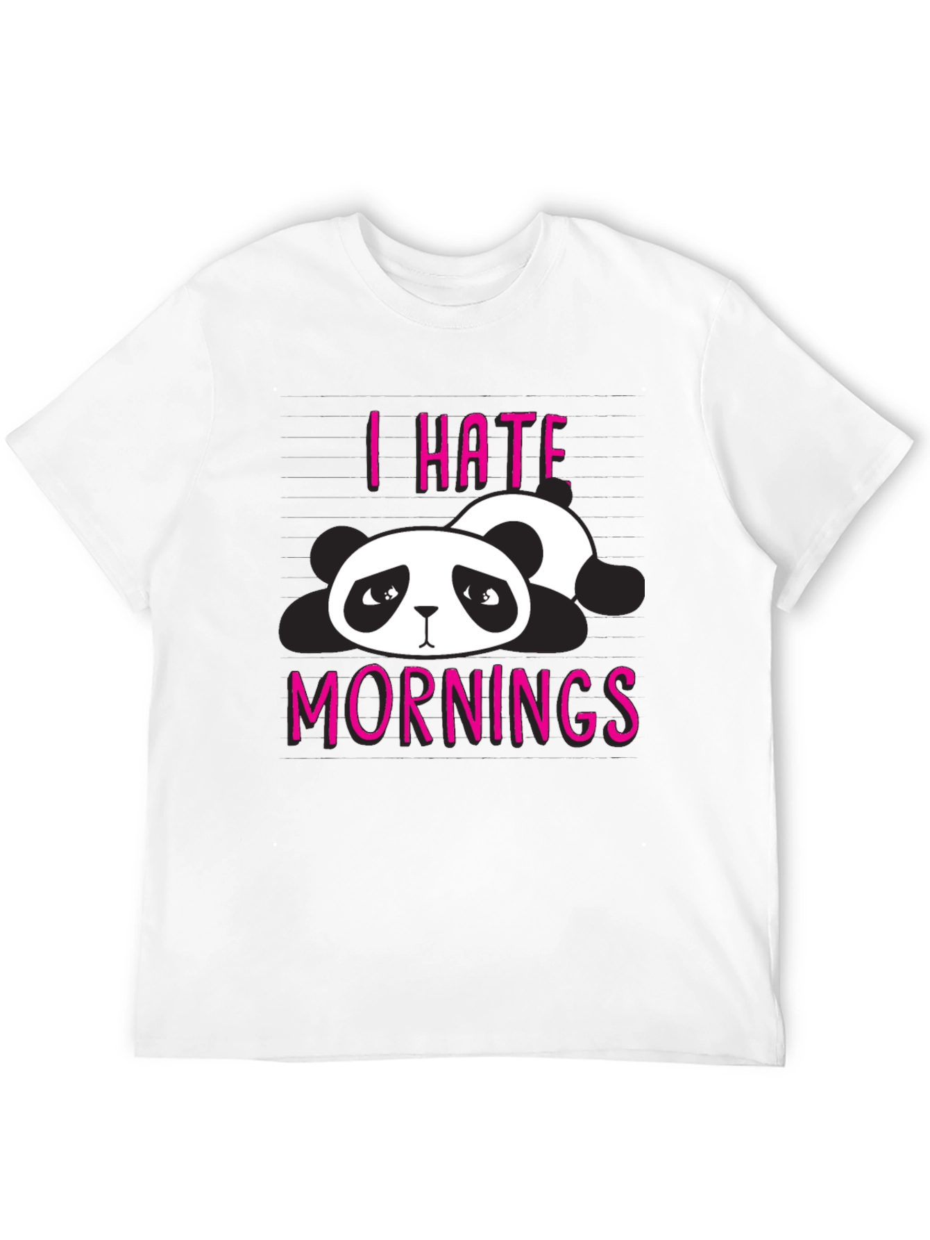 Black I Hate Mornings Panda Graphic T-Shirt view 12