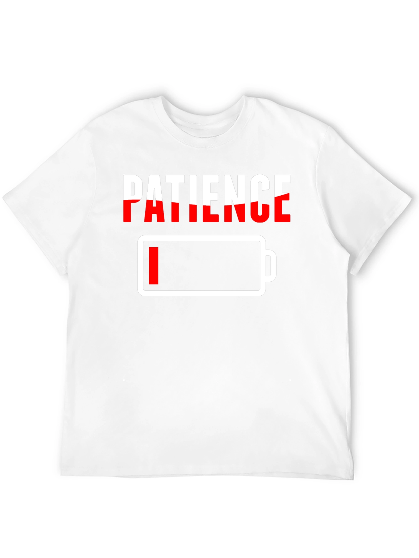 Black Low Patience T-Shirt - Battery Graphic Novelty Tee view 12