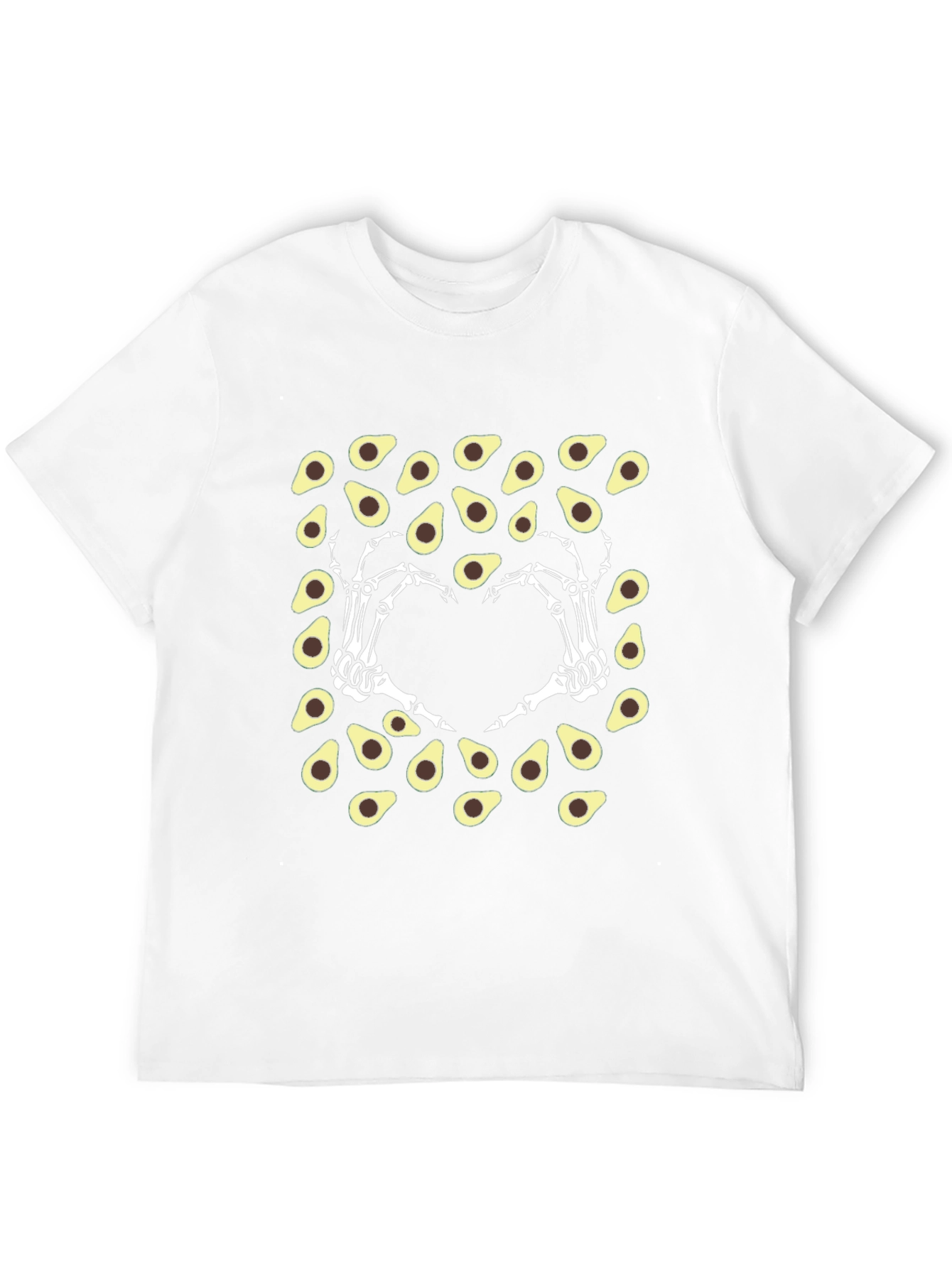 Black Avocado Skeleton Hand Heart T-Shirt view 12