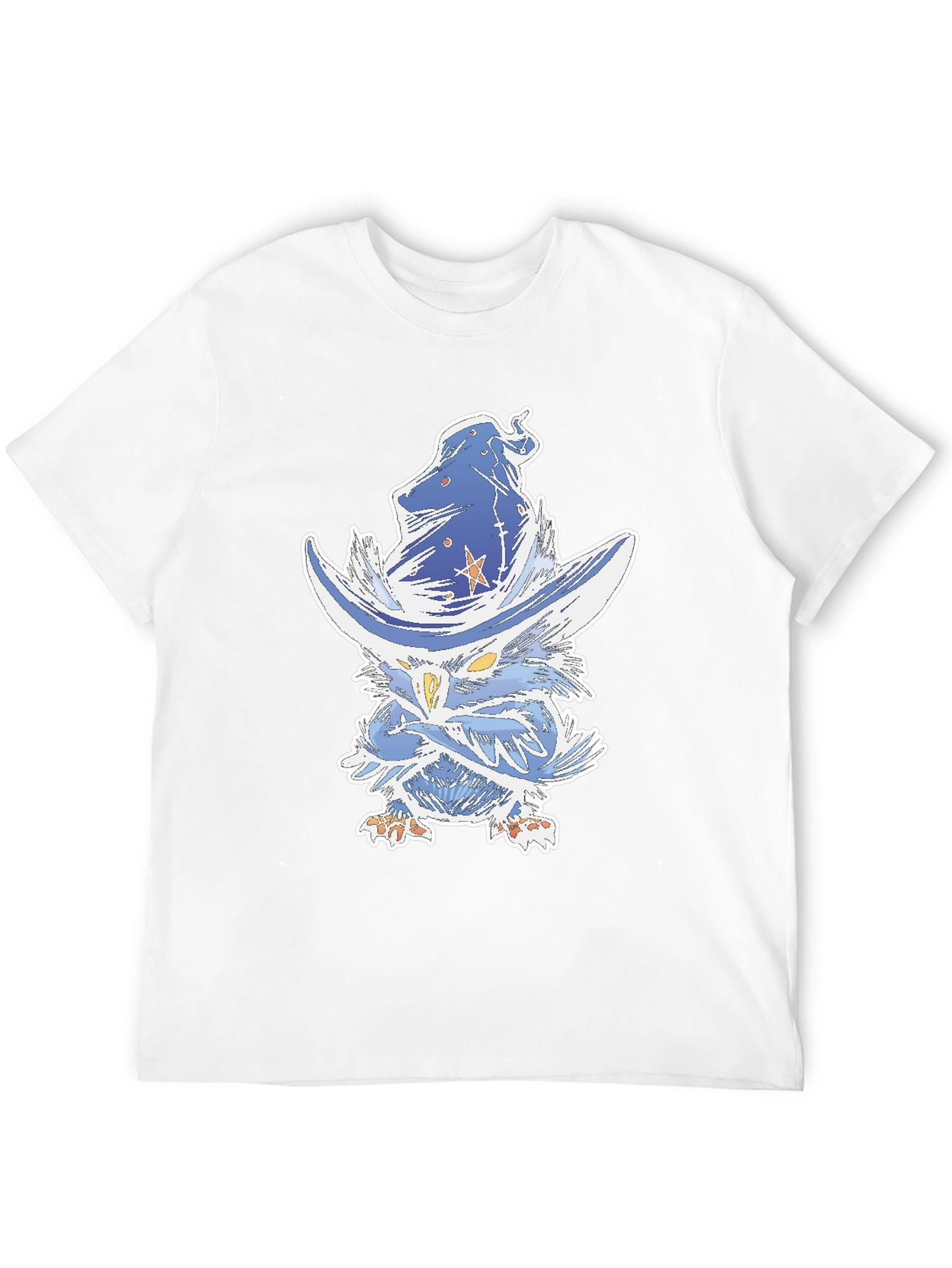 Black Wizard Owl Graphic T-Shirt - Black, Cotton Blend view 12