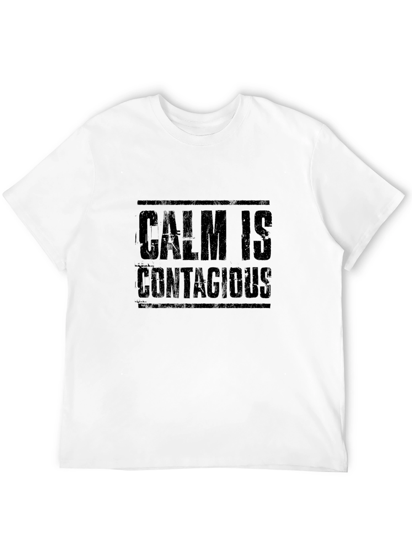 Black Calm is Contagious Black T-Shirt view 12