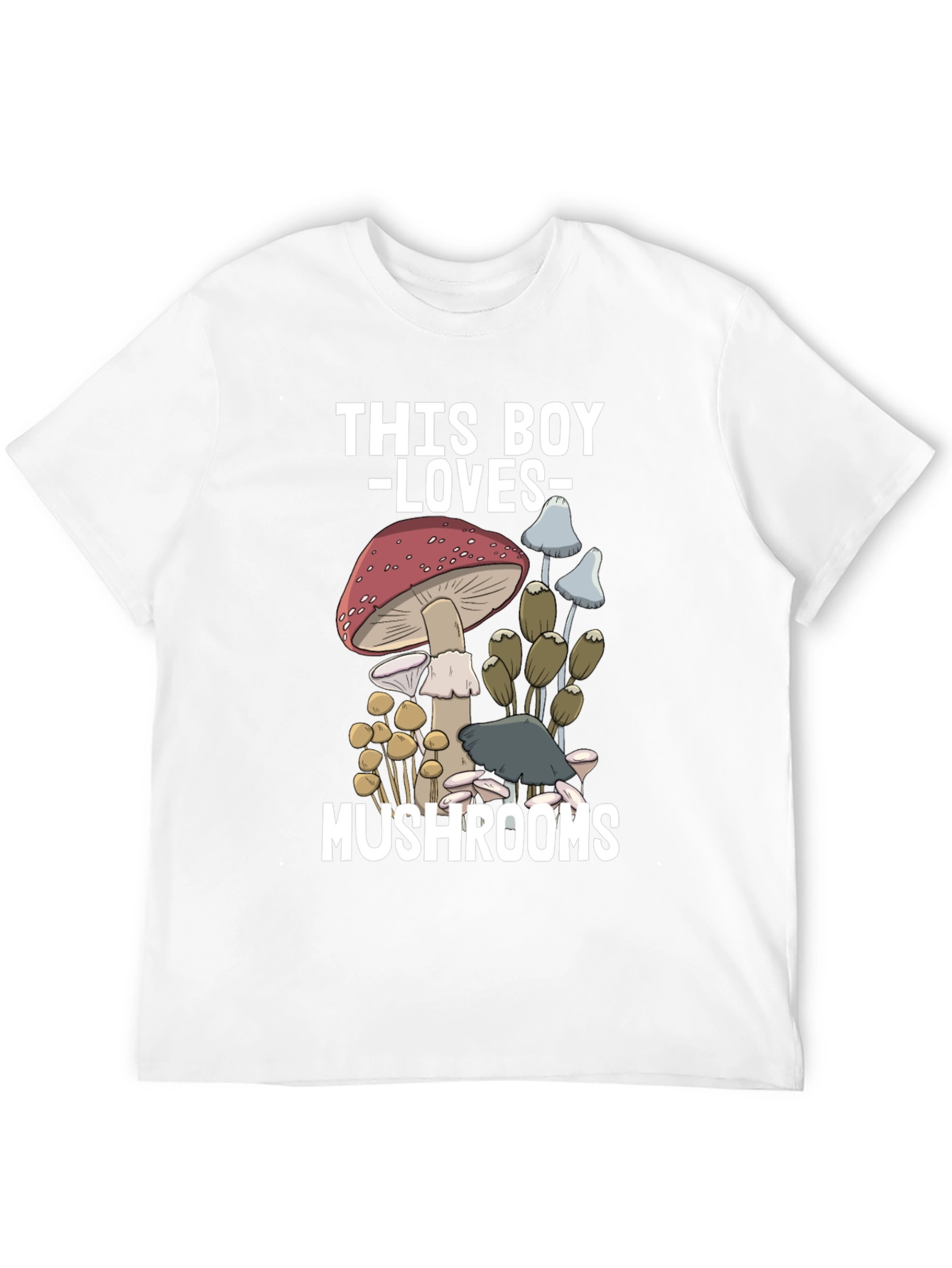 Black Mushroom Lover T-Shirt - This Boy Loves Mushrooms Graphic Tee view 12