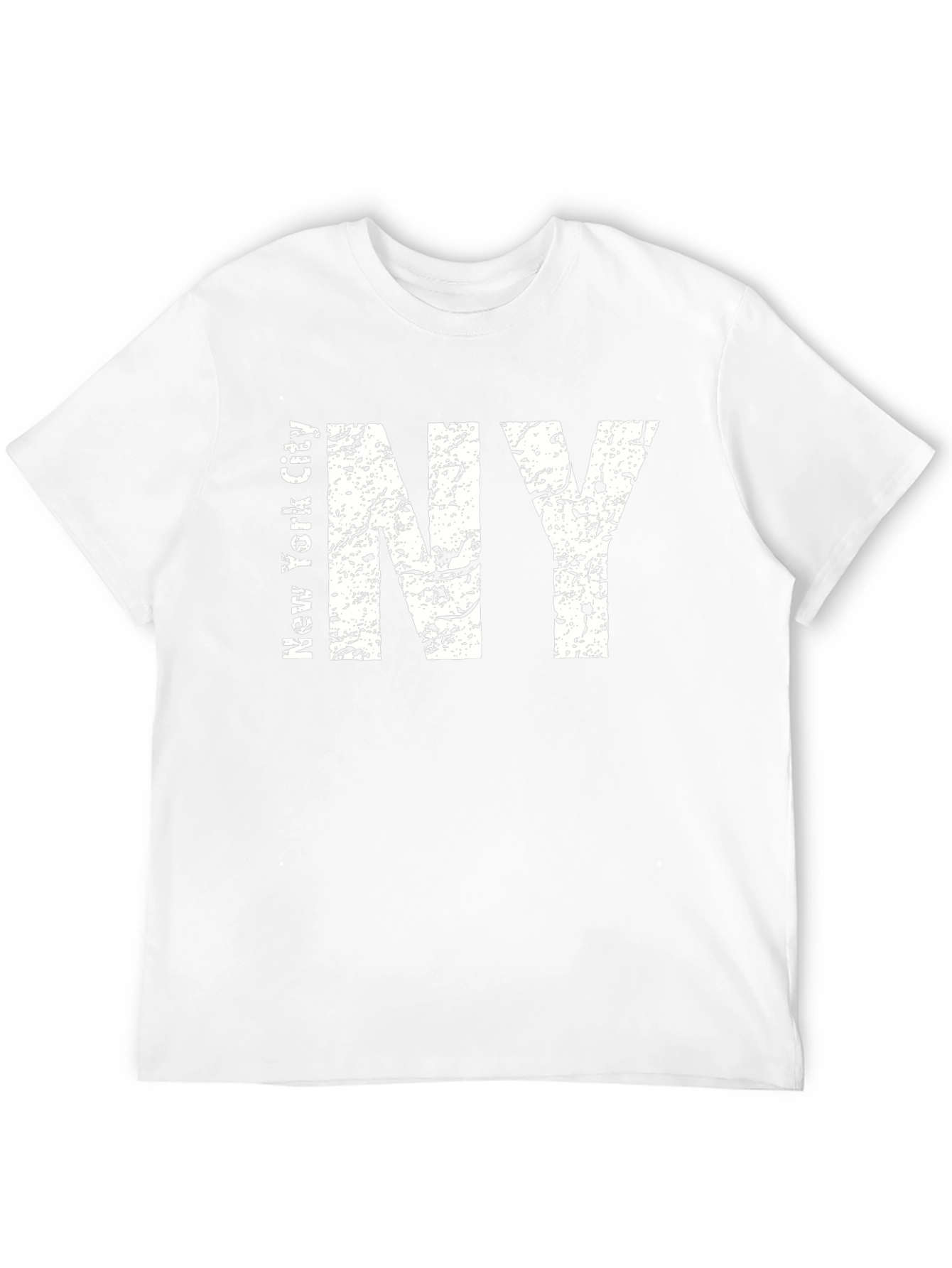 Black Distressed NY Text Graphic Black T-Shirt view 12