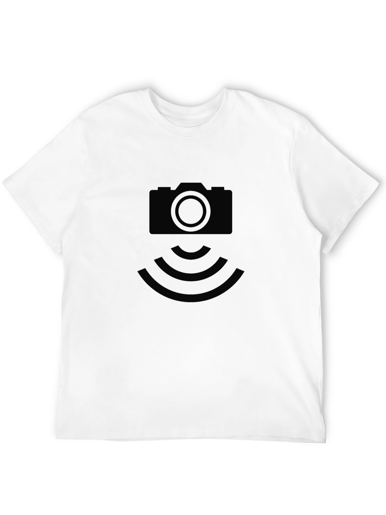 Black Camera Icon T-Shirt - Black, Modern Design view 12