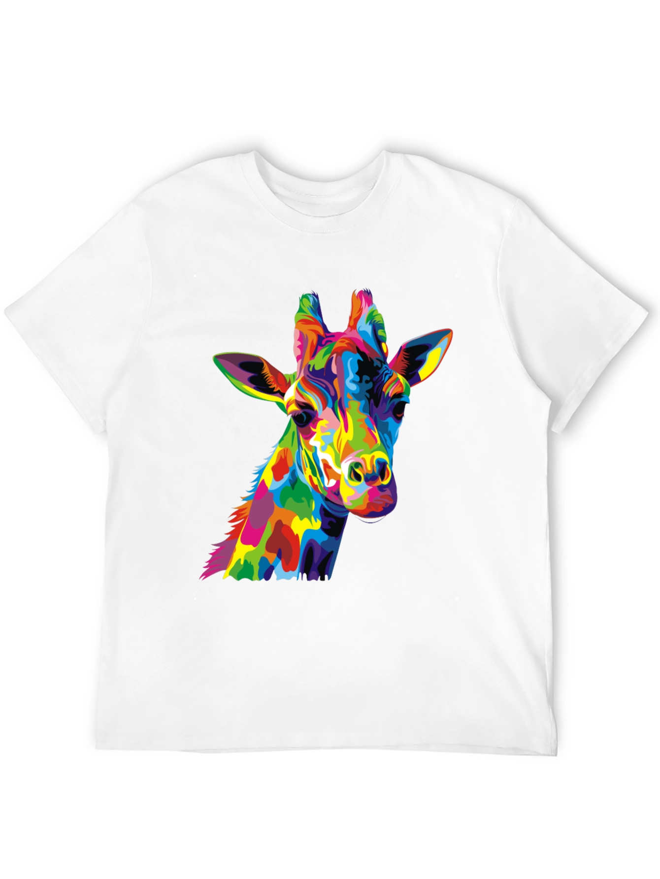 Black Colorful Giraffe Graphic Tee view 12