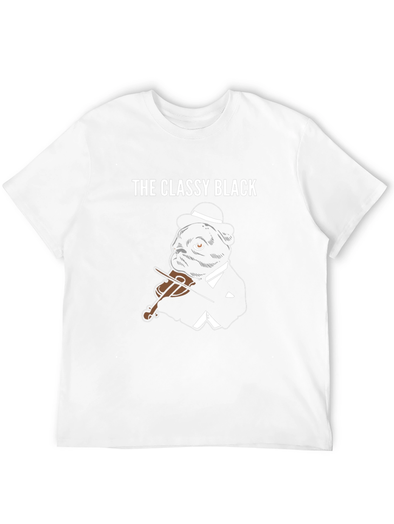 Black The Classy Black Pug T-Shirt view 12