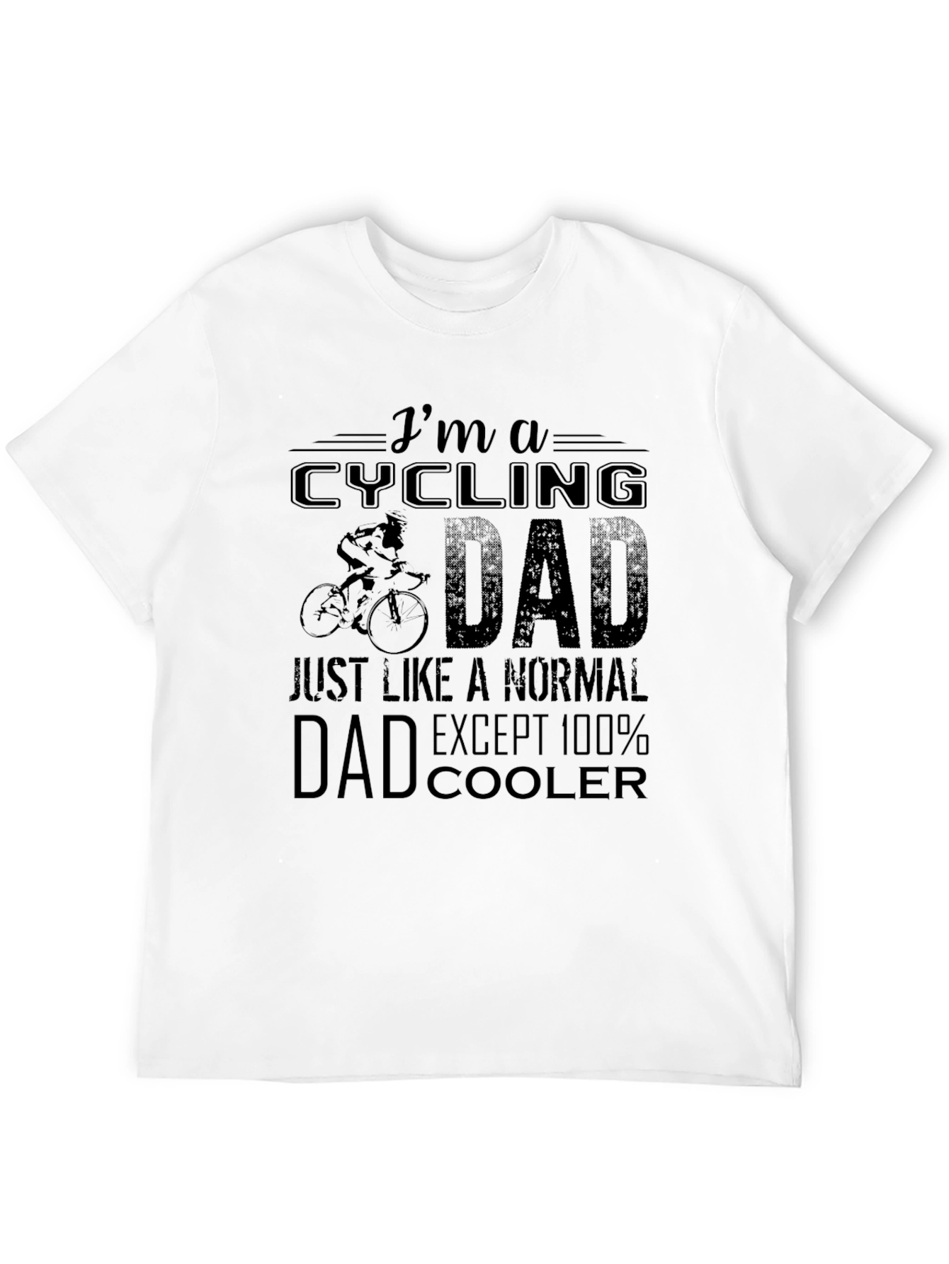 Black Cycling Dad T-Shirt - 100% Cooler Than Normal! view 12