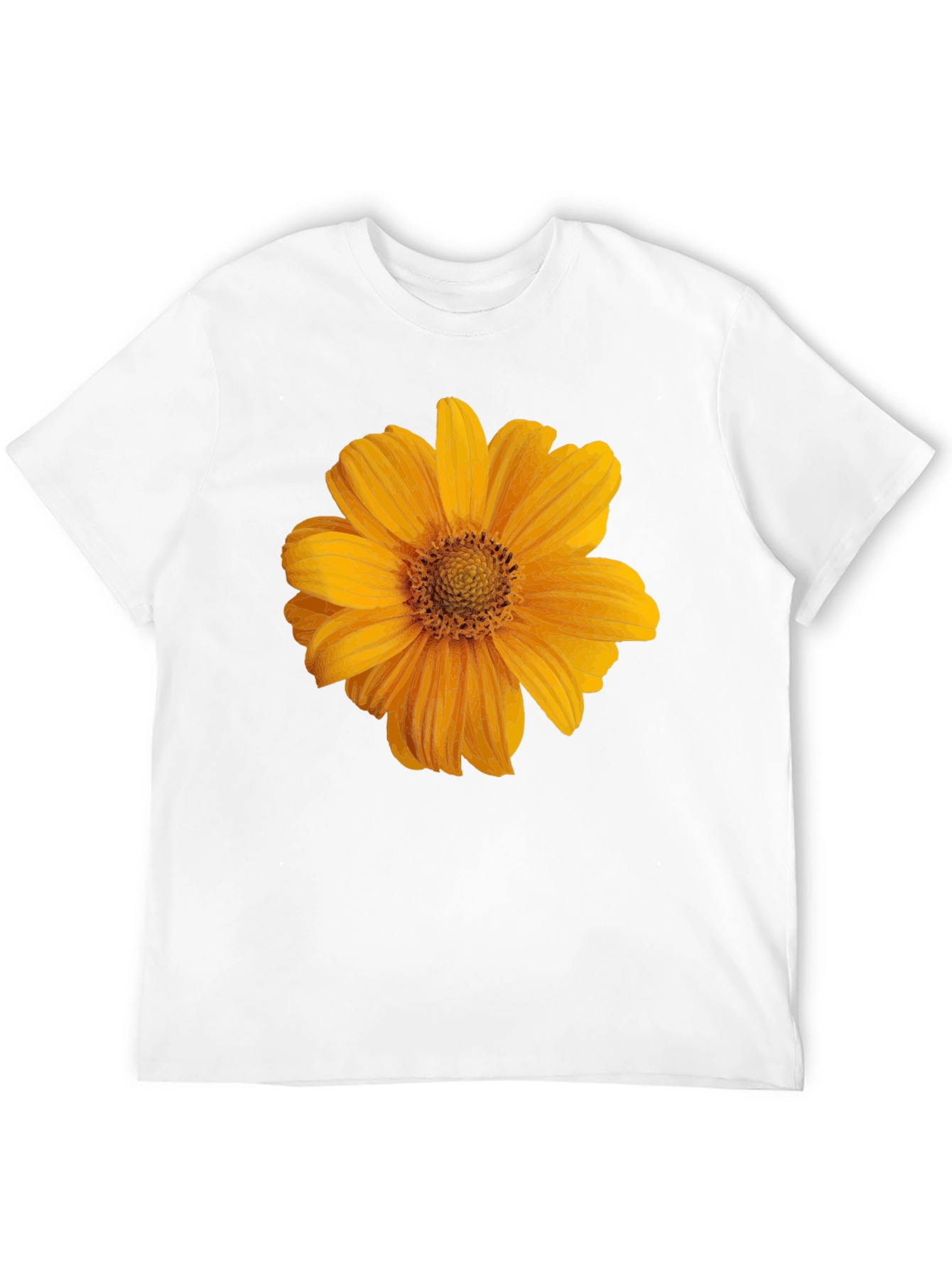 Black Floral Print Men's Black T-Shirt view 12