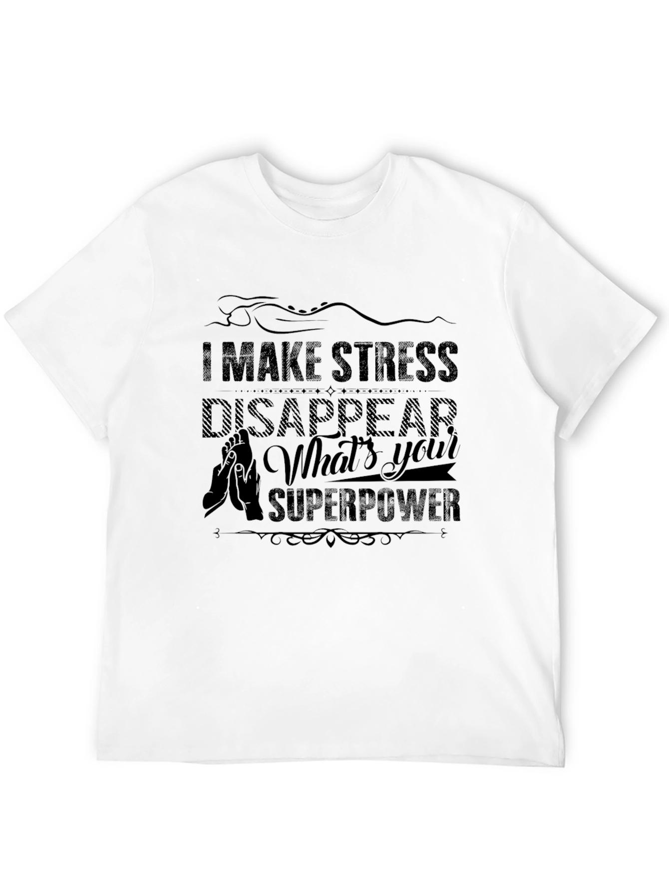 Black Stress Relief Massage Therapist T-Shirt view 12